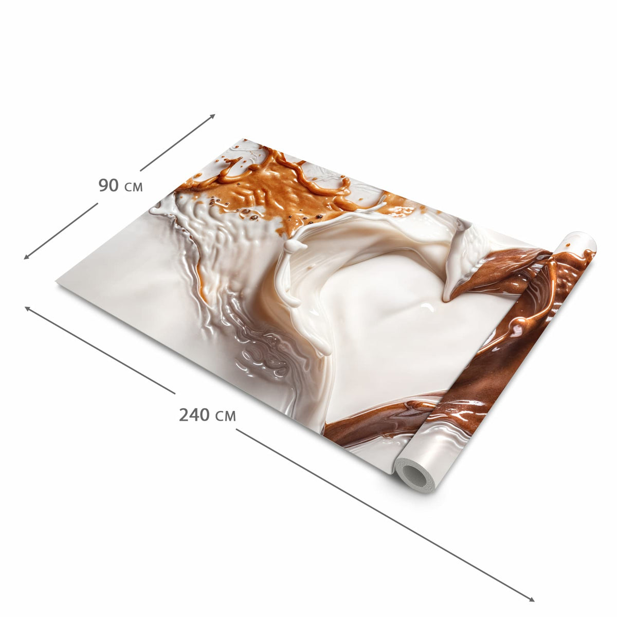 Fleckenresistenter langer Teppich mit Motiv Herzmuster Streifen in der Grösse 90x240 cm