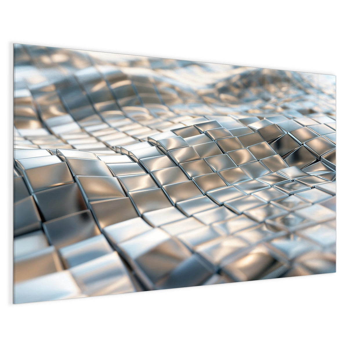 4 mm Glas statt lackiertem Blech – Magnettafel - Welle aus Metallfliesen