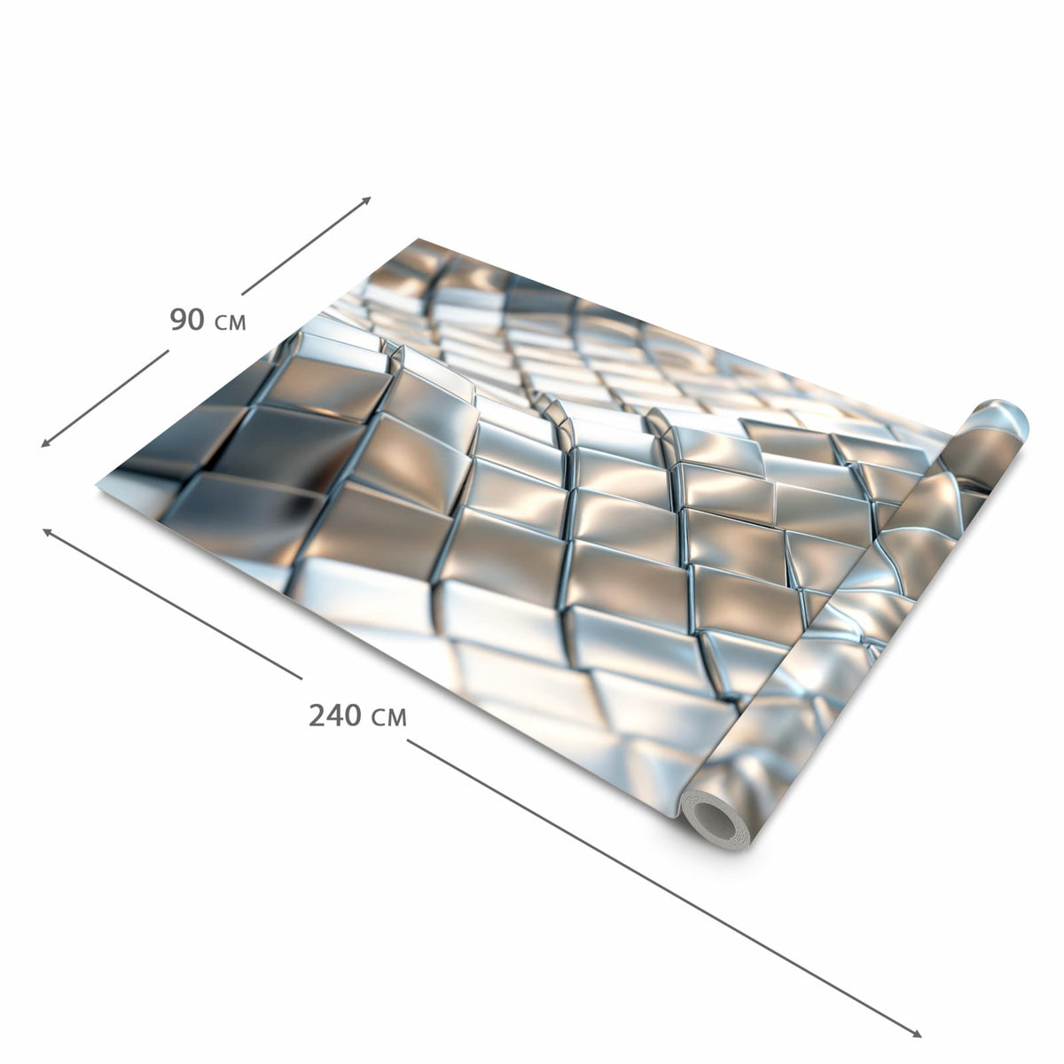 Feuchtigkeitsresistenter Küchenteppich mit Motiv Metallische Fläche in der Grösse 90x180 cm