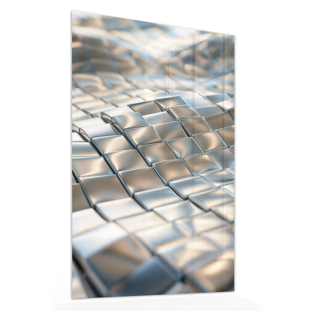 11 Größen – von 30 × 60 bis 60 × 150 cm – Wandbild - Welle aus Metallfliesen - Hochformat