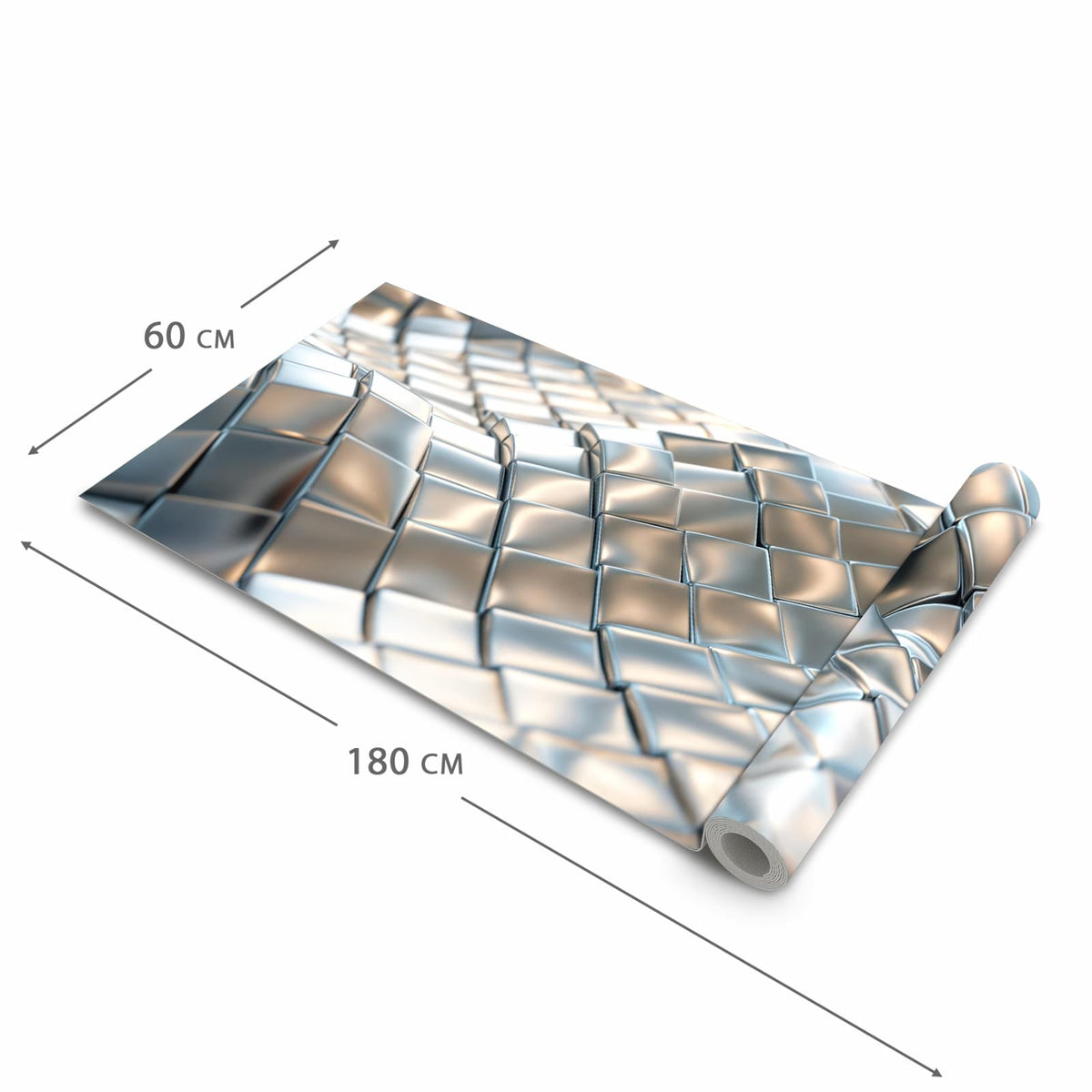 Pflegeleichter Küchenläufer mit Motiv Metallische Fläche in der Grösse 90x180 cm zum Waschen
