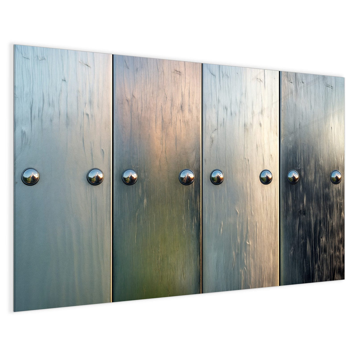 4 mm Glas statt lackiertem Blech – Magnettafel - Metallknöpfe auf Holz