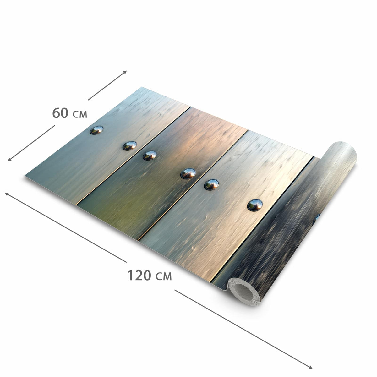 Bodenschonender waschbarer Küchenteppich mit Motiv Metallene Paneele in der Grösse 80x300 cm