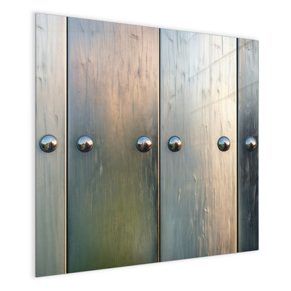 Magnettafel mit dem Motiv Metallknöpfe auf Holz
