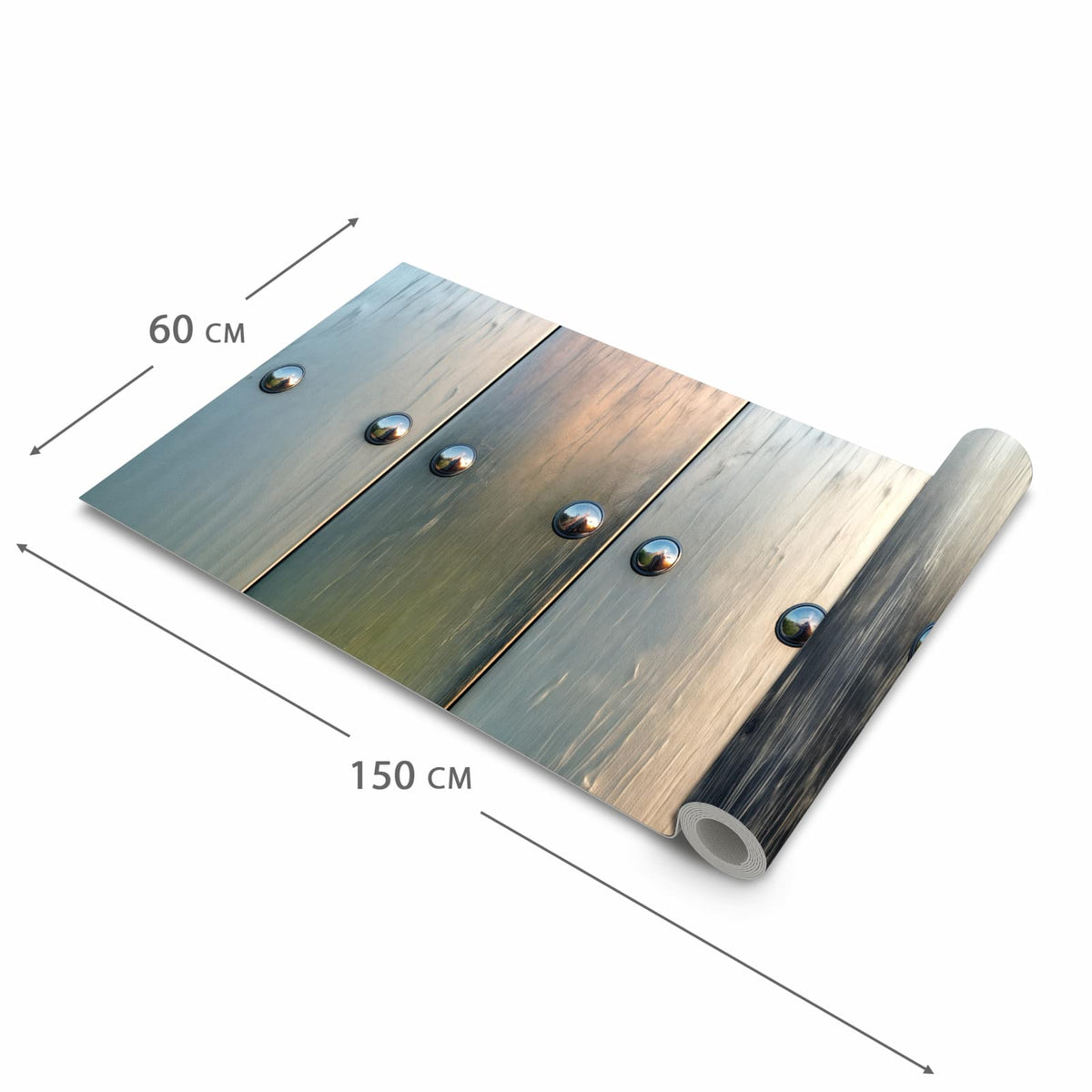 Farbbeständiger waschbarer Küchenteppich mit Motiv Metallene Paneele in der Grösse 80x300 cm