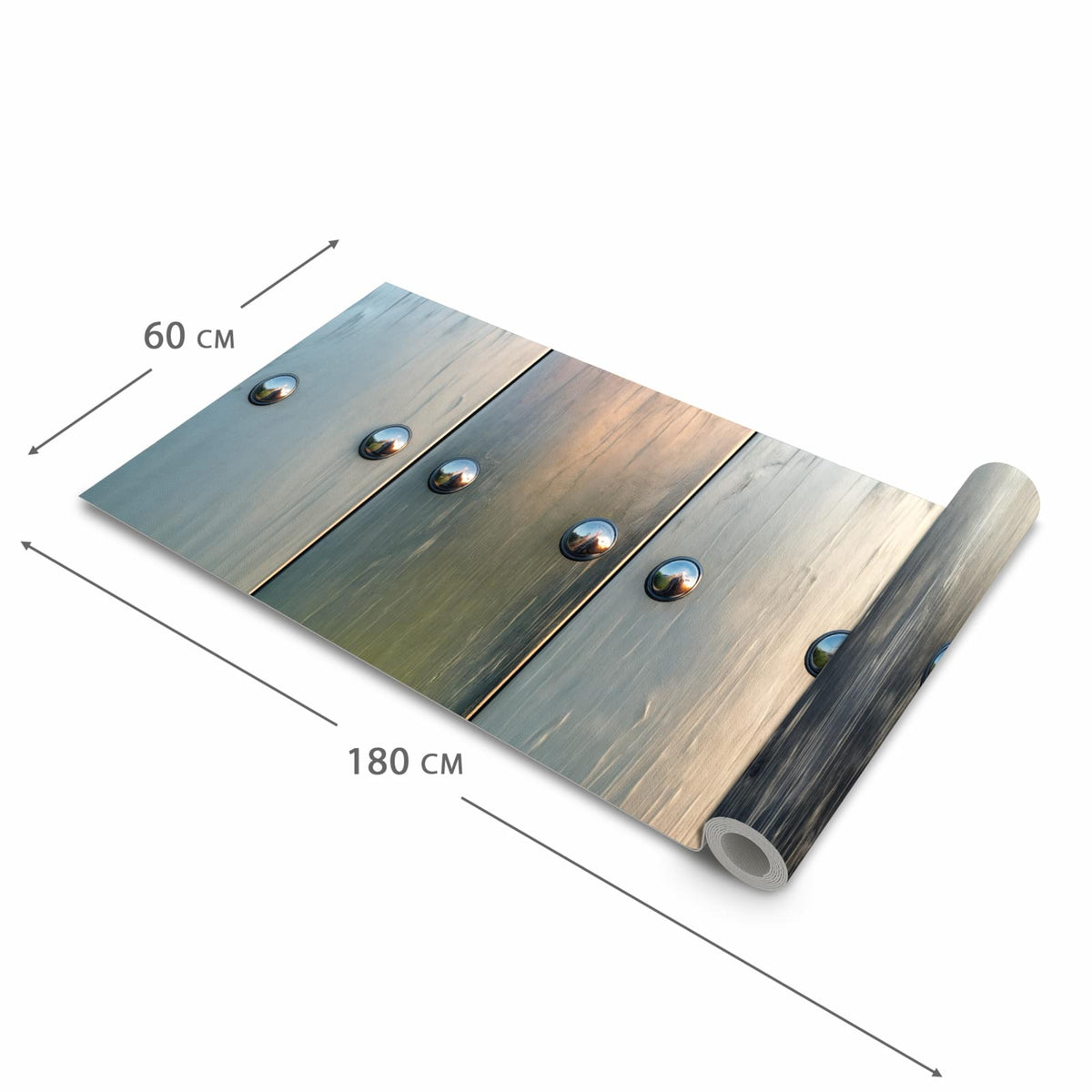 Formstabiler großer Küchenteppich mit Motiv Metallene Paneele in der Größe 80x300 cm