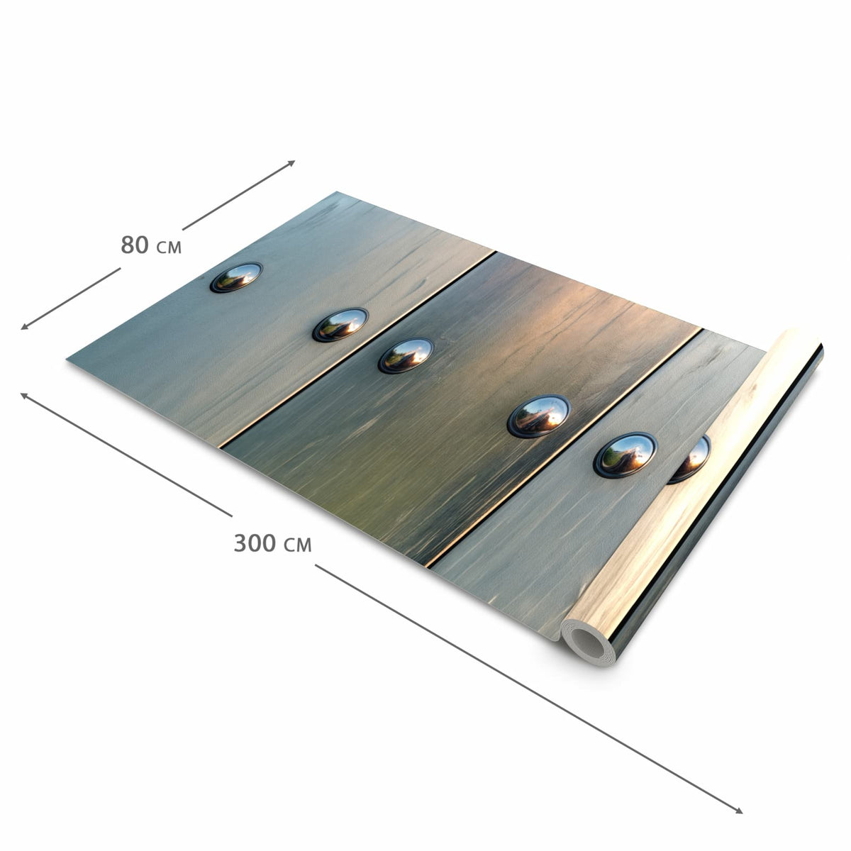 Fleckenresistenter rutschfester Küchenläufer mit Motiv Metallene Paneele in der Größe 90x180 cm