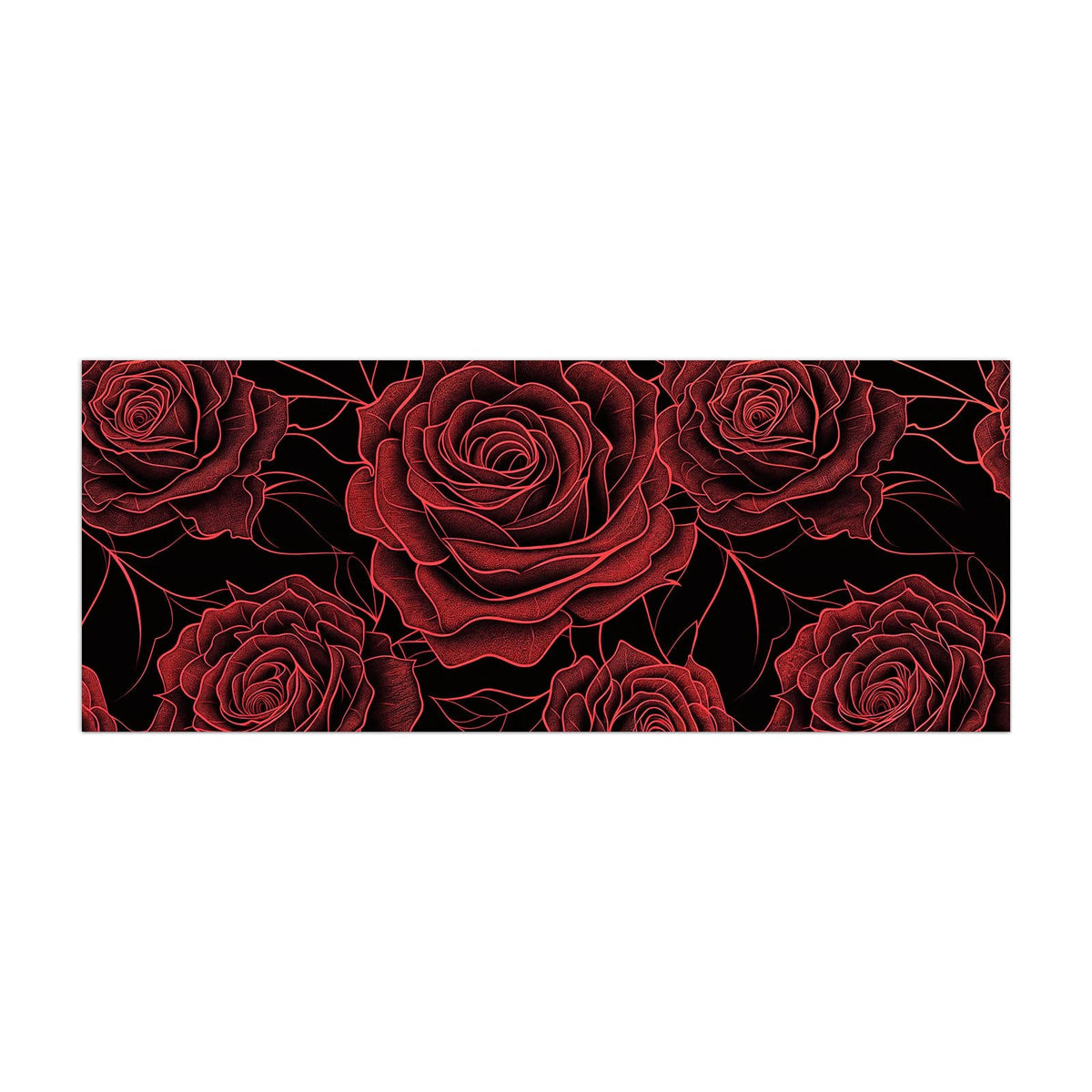 Küchenrückwand aus Glas Rosenmuster in Rot im Hochformat, Motiv bildfüllend von vorn