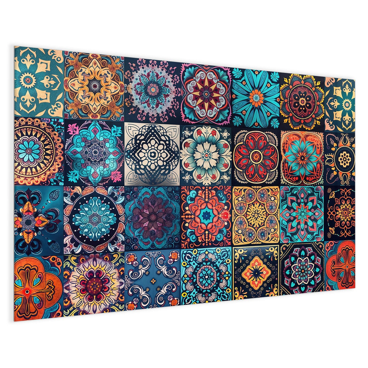 4 mm Glas statt lackiertem Blech – Magnettafel - Kacheln mit Mandalas