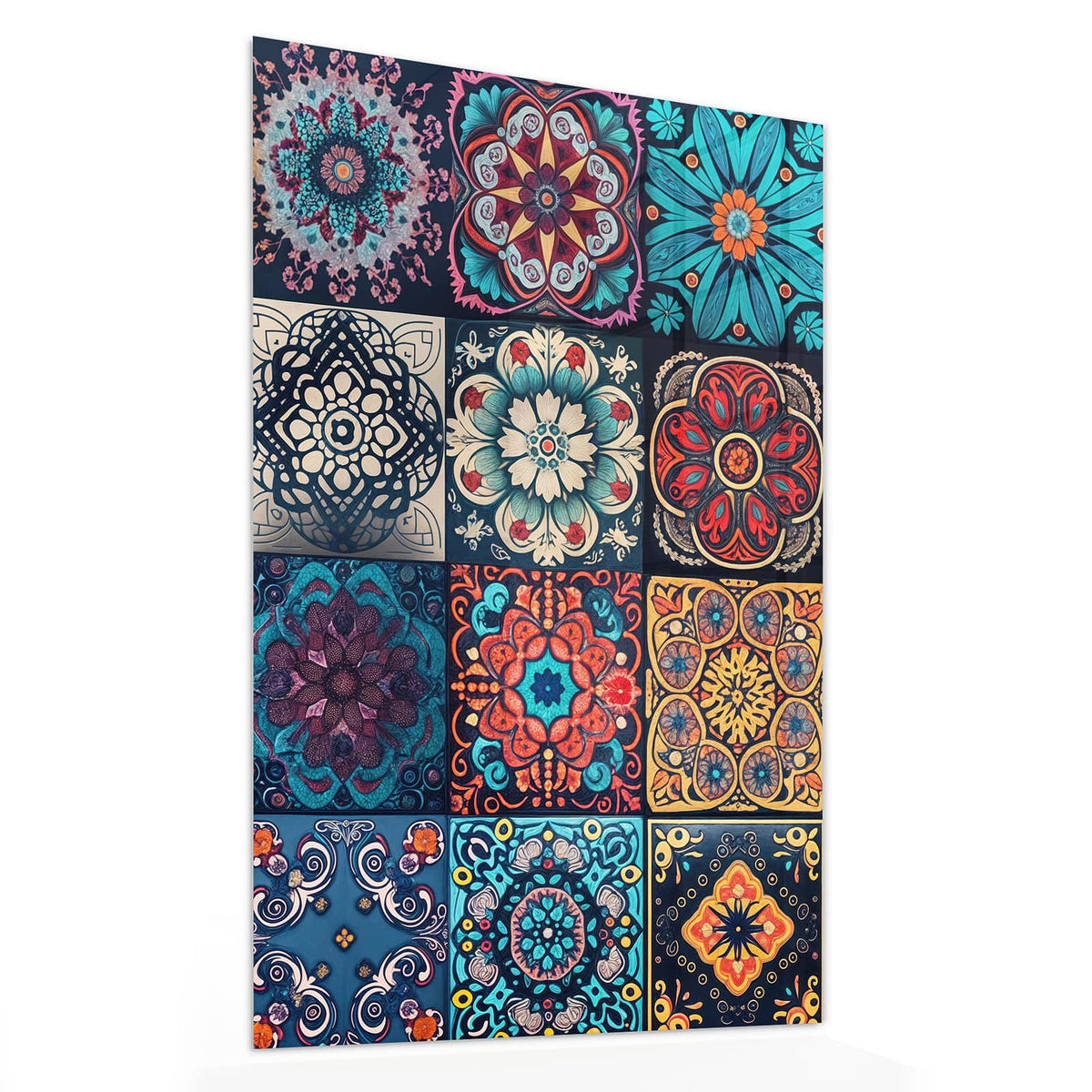 11 Größen – von 30 × 60 bis 60 × 150 cm – Wandbild - Kacheln mit Mandalas - Hochformat