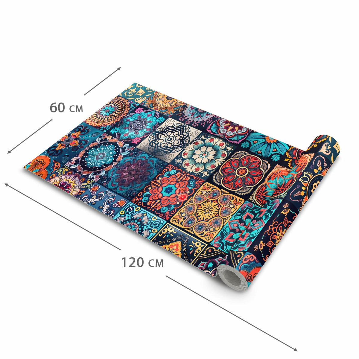 Formstabiler Küchenläufer mit Motiv Mandala Mosaik Teppich in der Grösse 80x280 cm