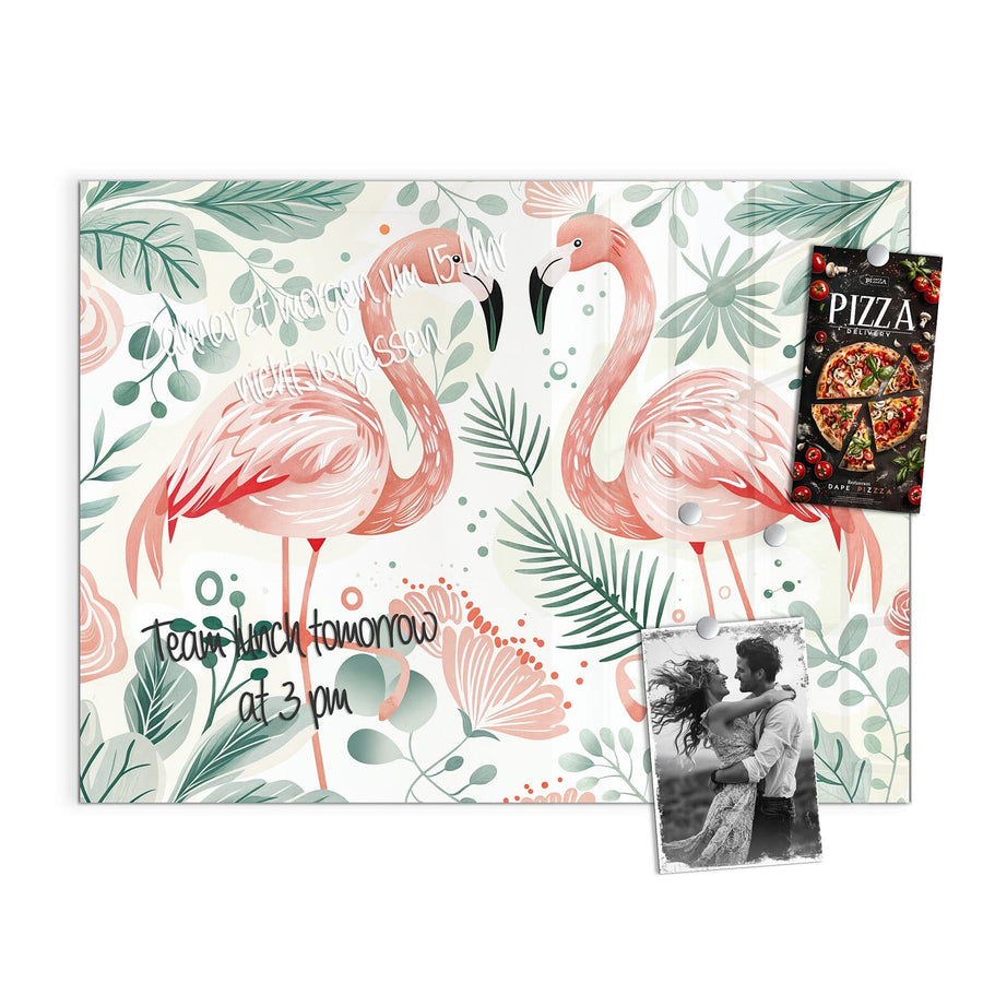 Maße Magnettafel - Flamingos in Pastell
