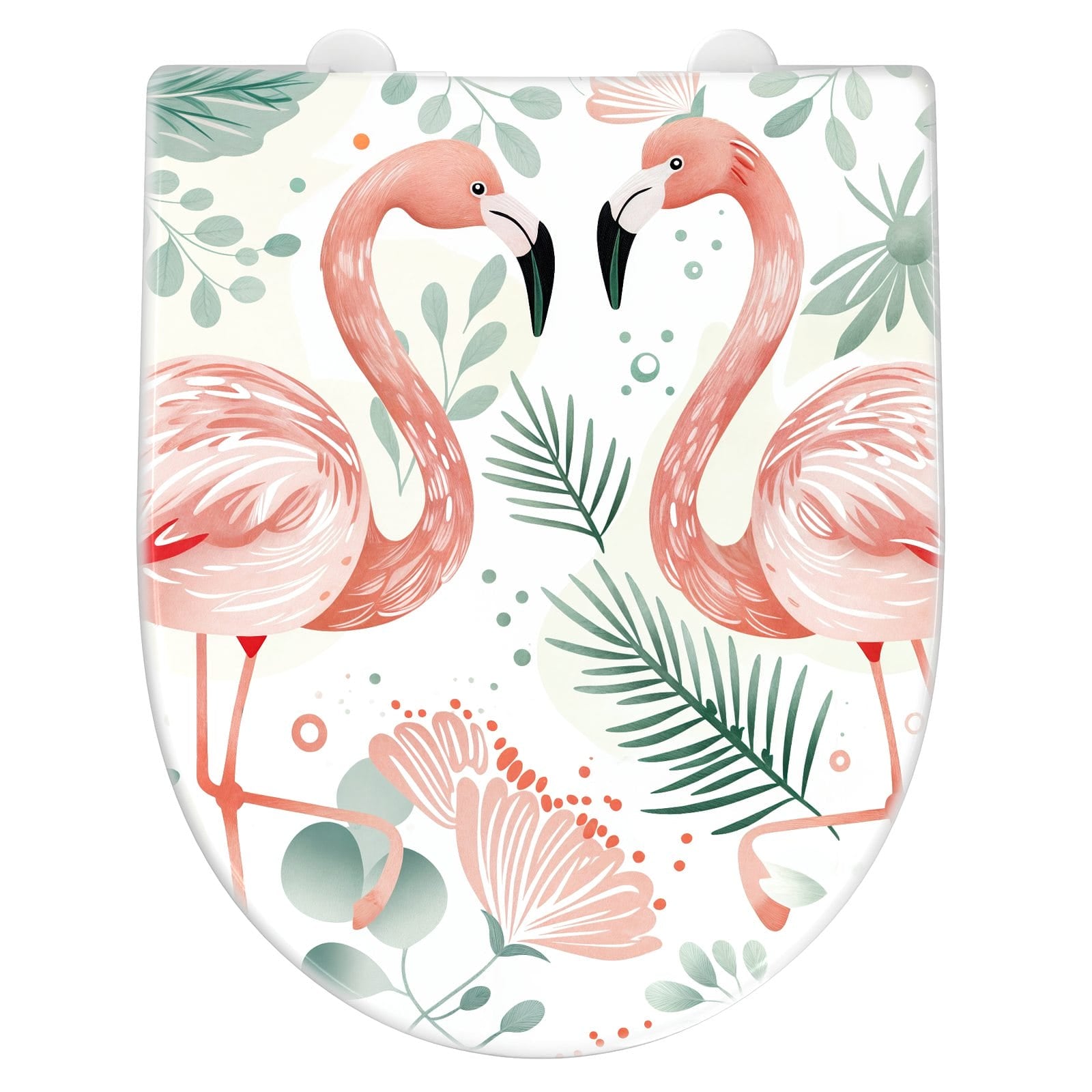 WC-Sitz mit Absenkautomatik Flamingo Blätter