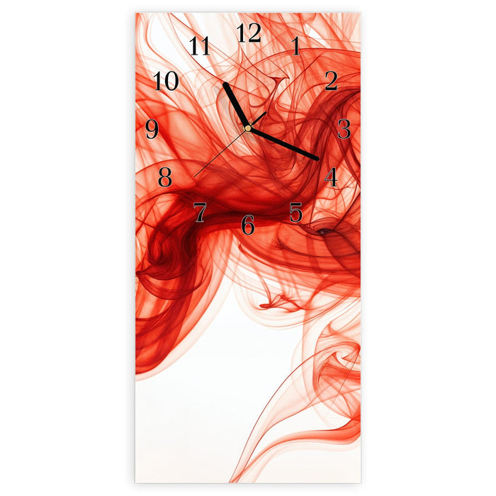 Wanduhr Abstrakter Rauch aus Glas – Hochformat 30 × 60 cm mit Ziffernblatt Klassisch