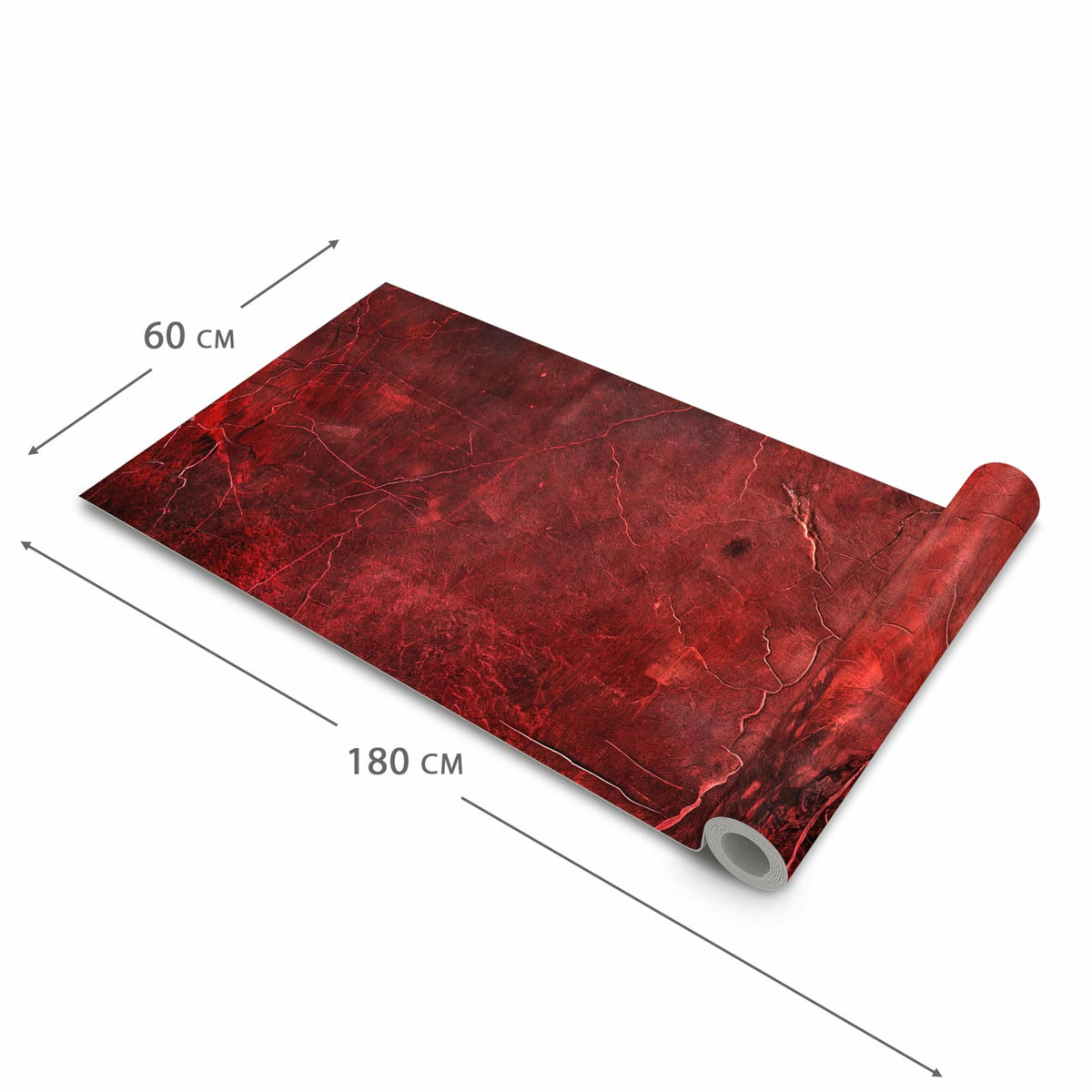 Flacher rutschfester Küchenläufer mit Motiv Rote Struktur in der Grösse 60x300 cm