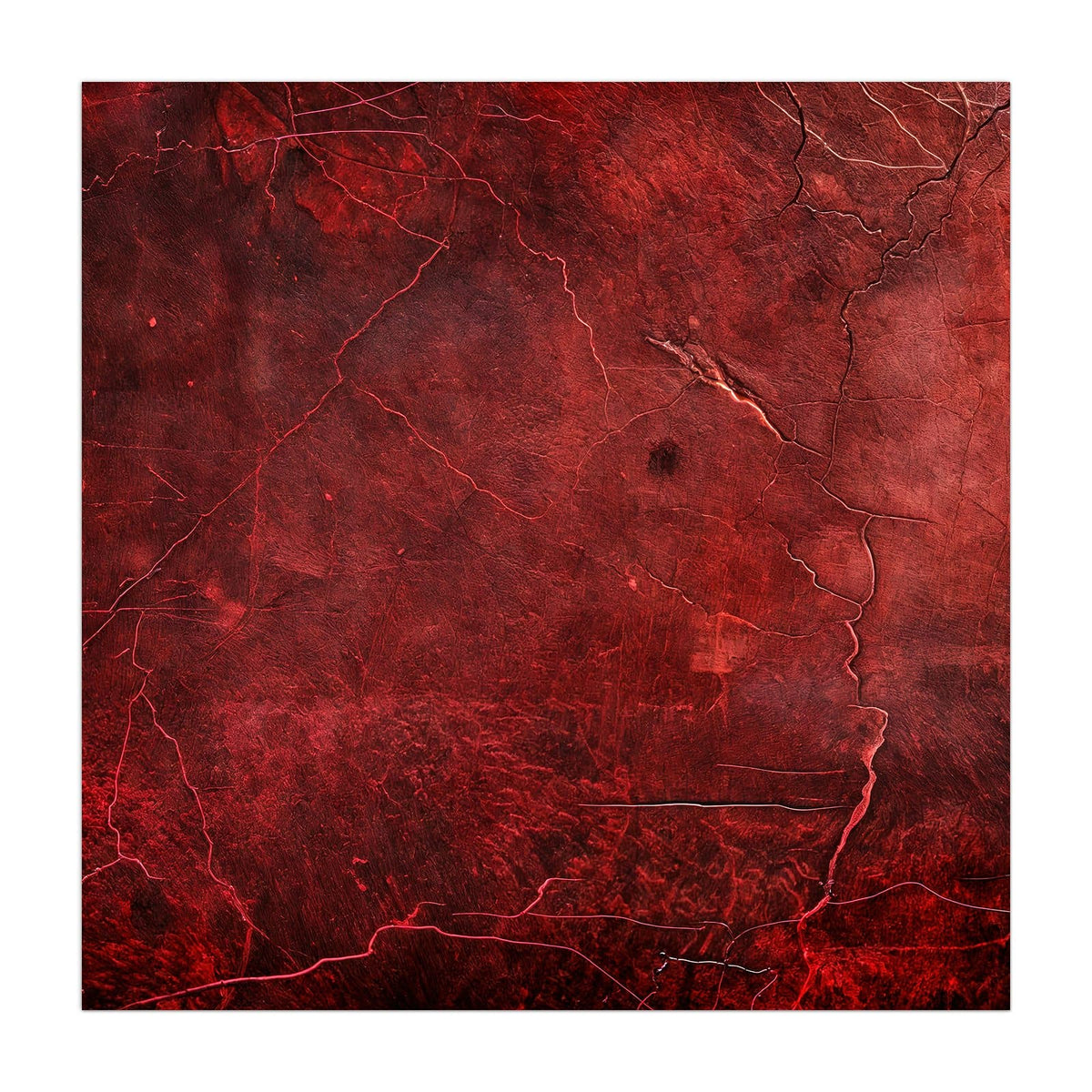 Küchenrückwand aus Glas Rissiges Rot im quadratischen Format, Motiv bildfüllend von vorn