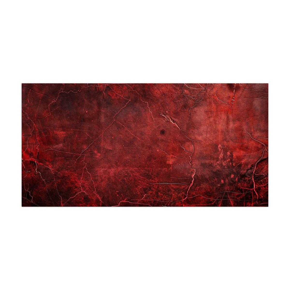 Küchenrückwand aus Glas Rissiges Rot im Hochformat, Motiv bildfüllend von vorn