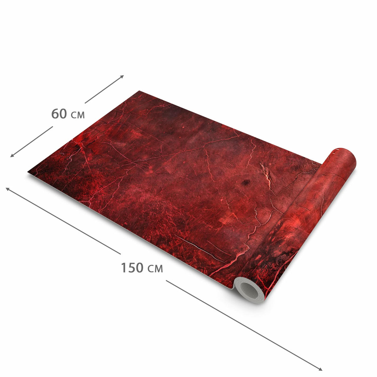Langlebiger Küchenläufer mit Motiv Rote Struktur in der Grösse 60x300 cm, waschbar