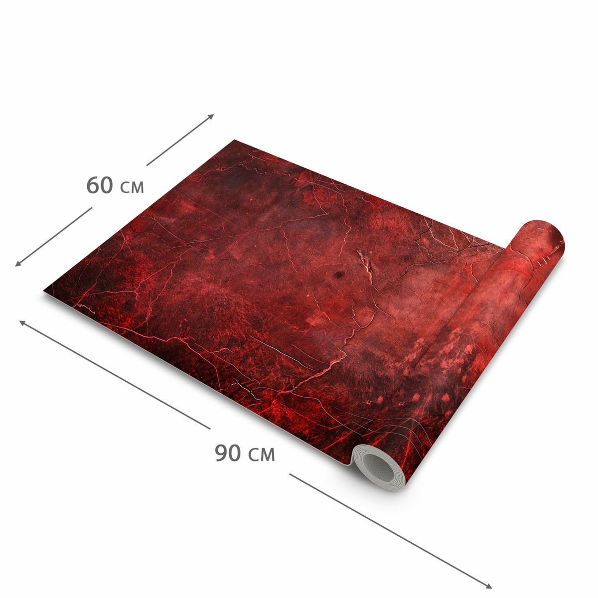 Rutschfester Küchenläufer mit Motiv Rote Struktur in der Grösse 60x300 cm - einfach zu reinigen