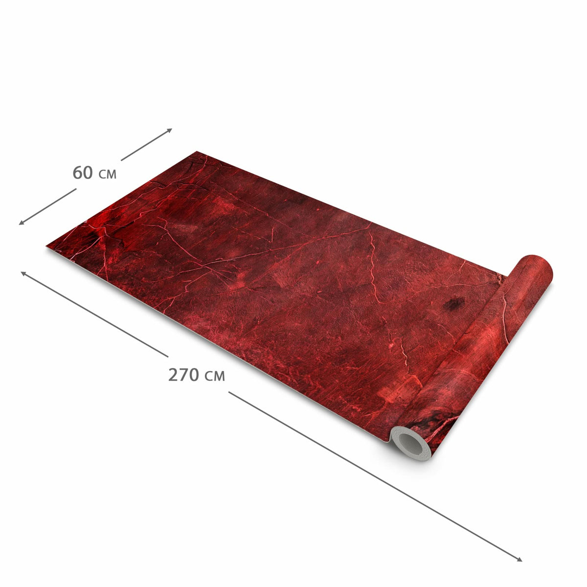Komfortabler rutschfester Küchenläufer mit Motiv Rote Struktur in der Größe 60x300 cm