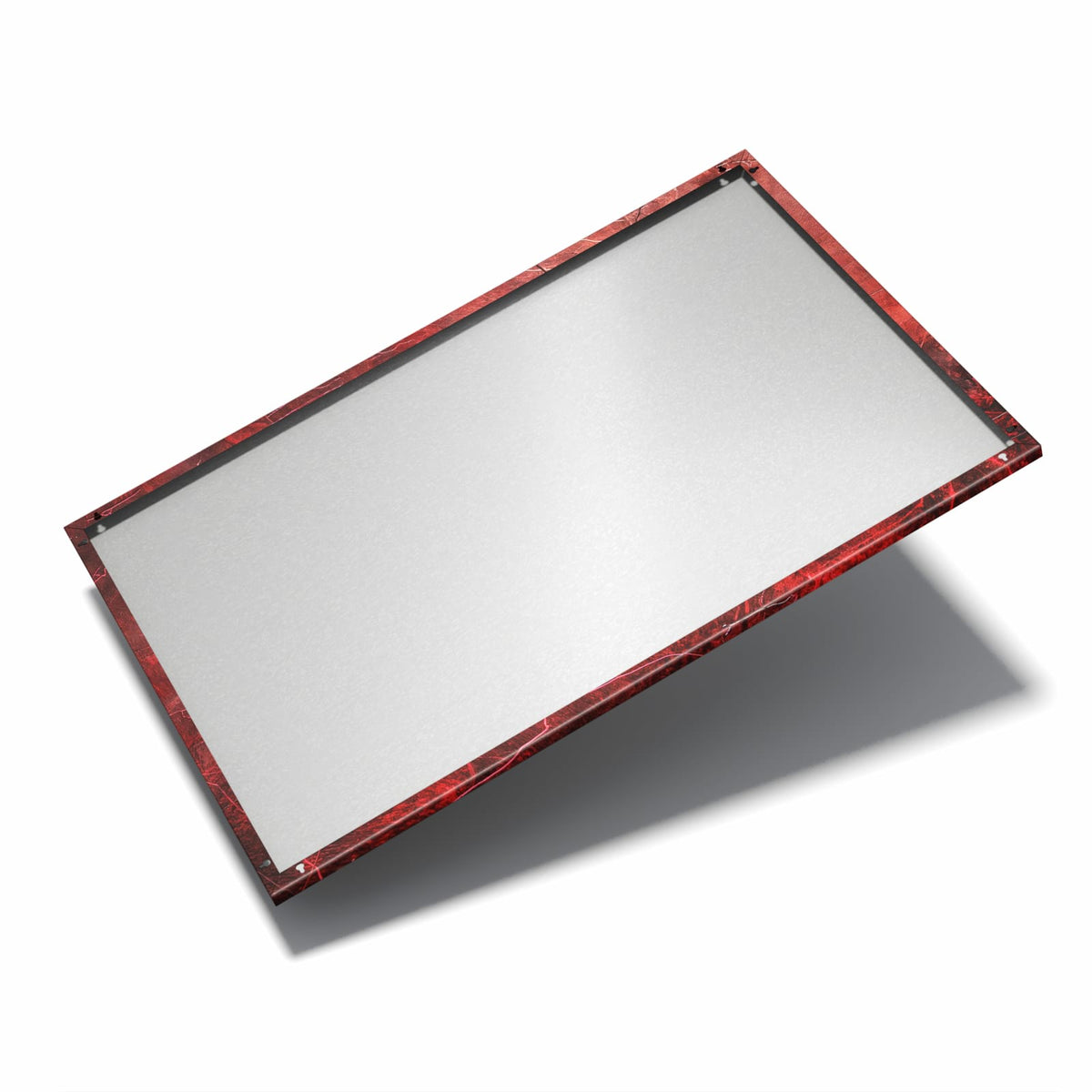 Nur 7 mm – liegt eng an der Wand – Metall Magnettafel - Rissiges Rot