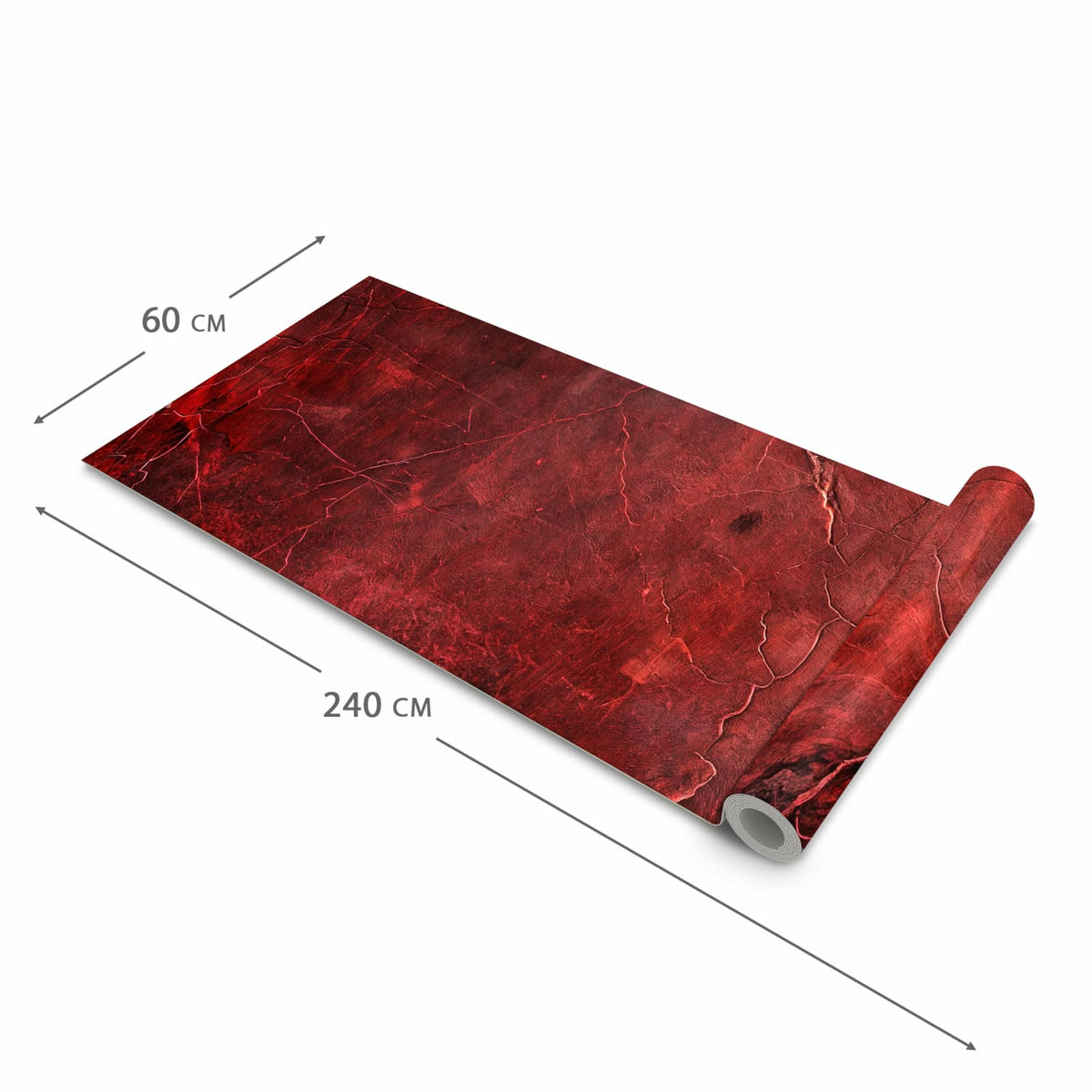 Pflegeleichter rutschfester Küchenläufer mit Motiv Rote Struktur in der Grösse 60x300 cm