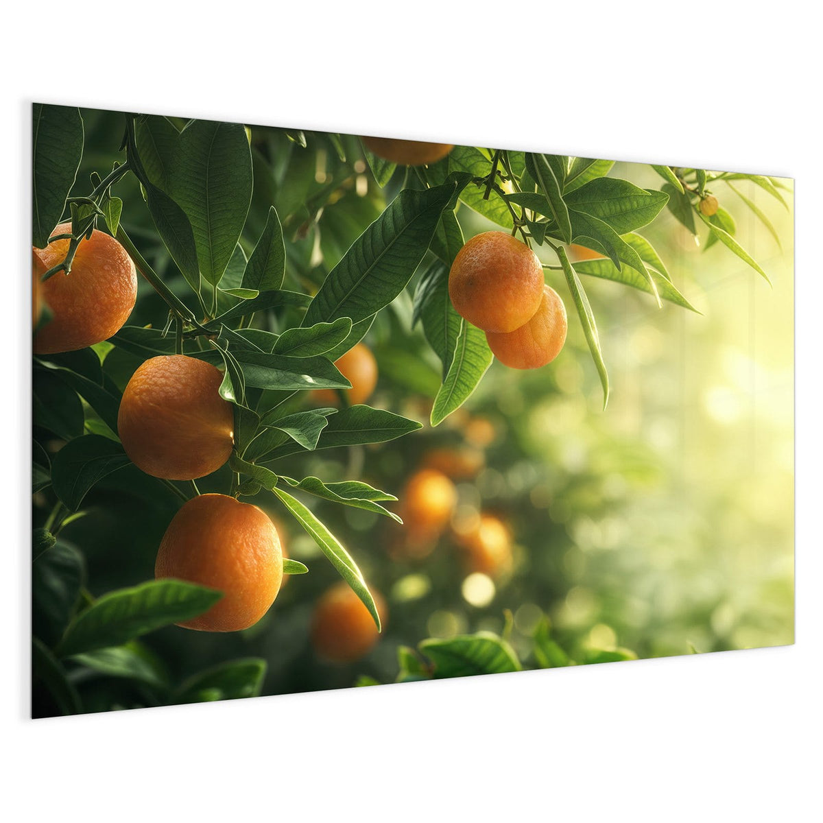 4 mm Glas statt lackiertem Blech – Magnettafel - Reife Orangen am Zweig
