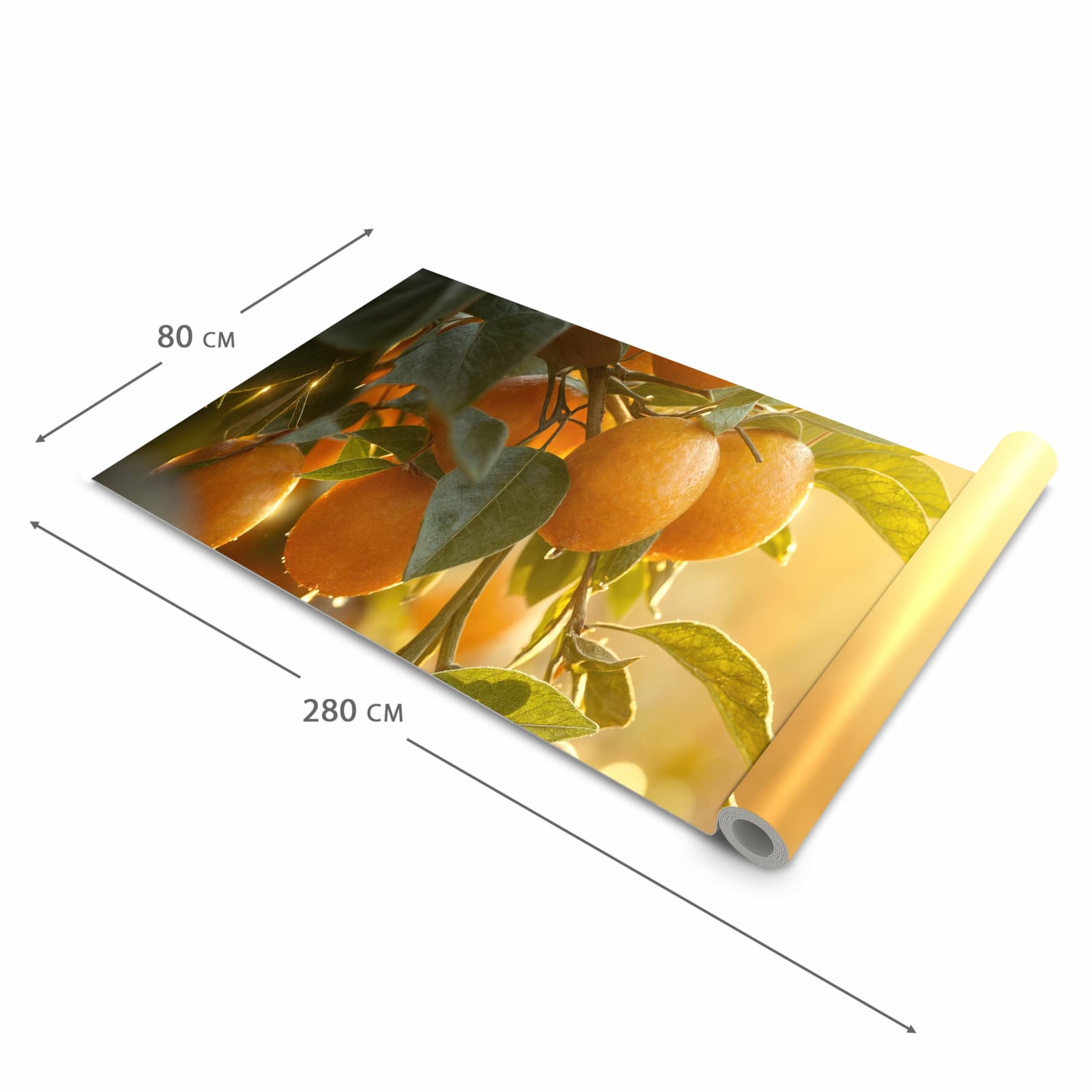 Dünner Küchenteppich mit Motiv Sonnengeflutete Orangen in der Grösse 60x90 cm - angenehme Haptik