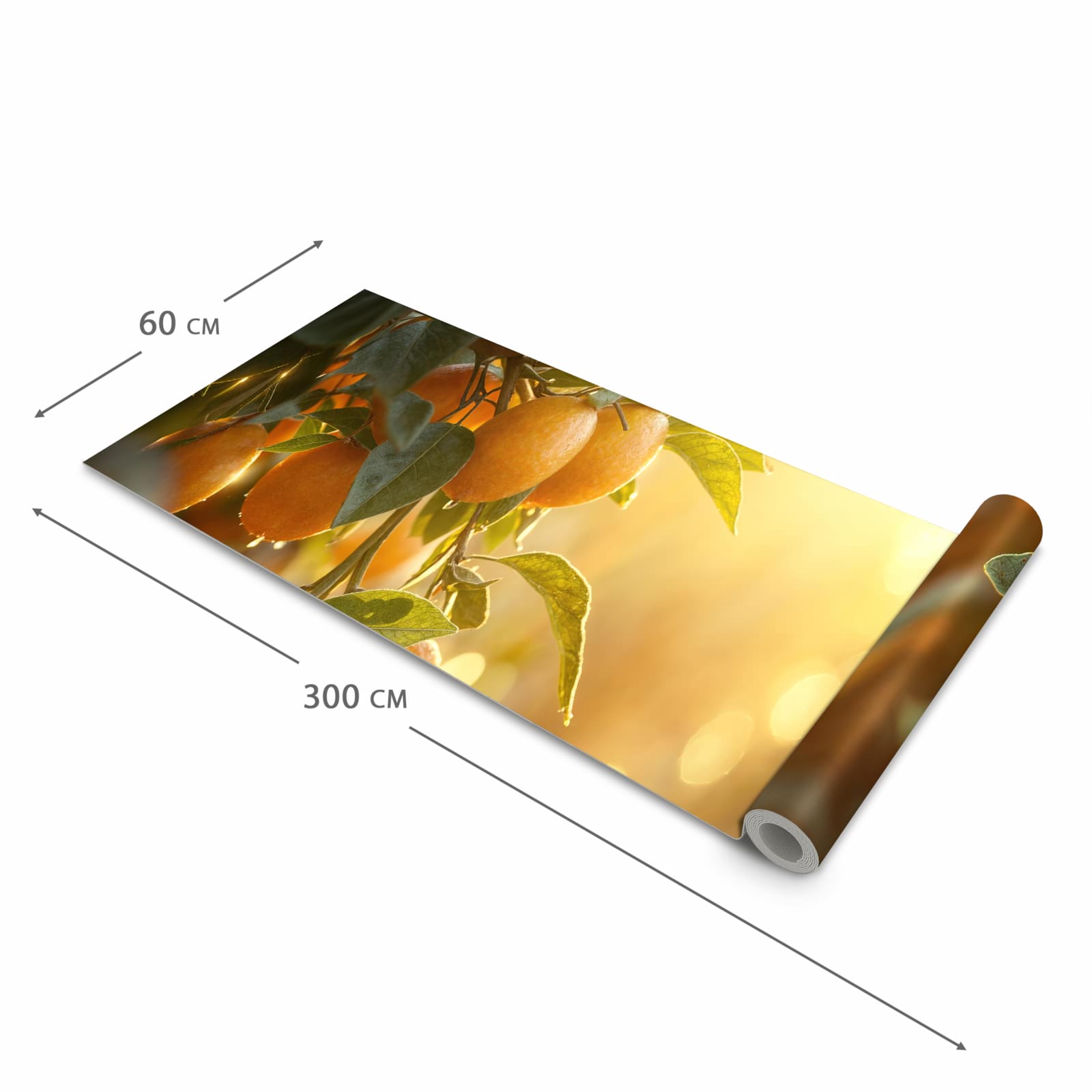 Pflegeleichter waschbarer Küchenläufer mit Motiv Sonnengeflutete Orangen in der Größe 60x90 cm