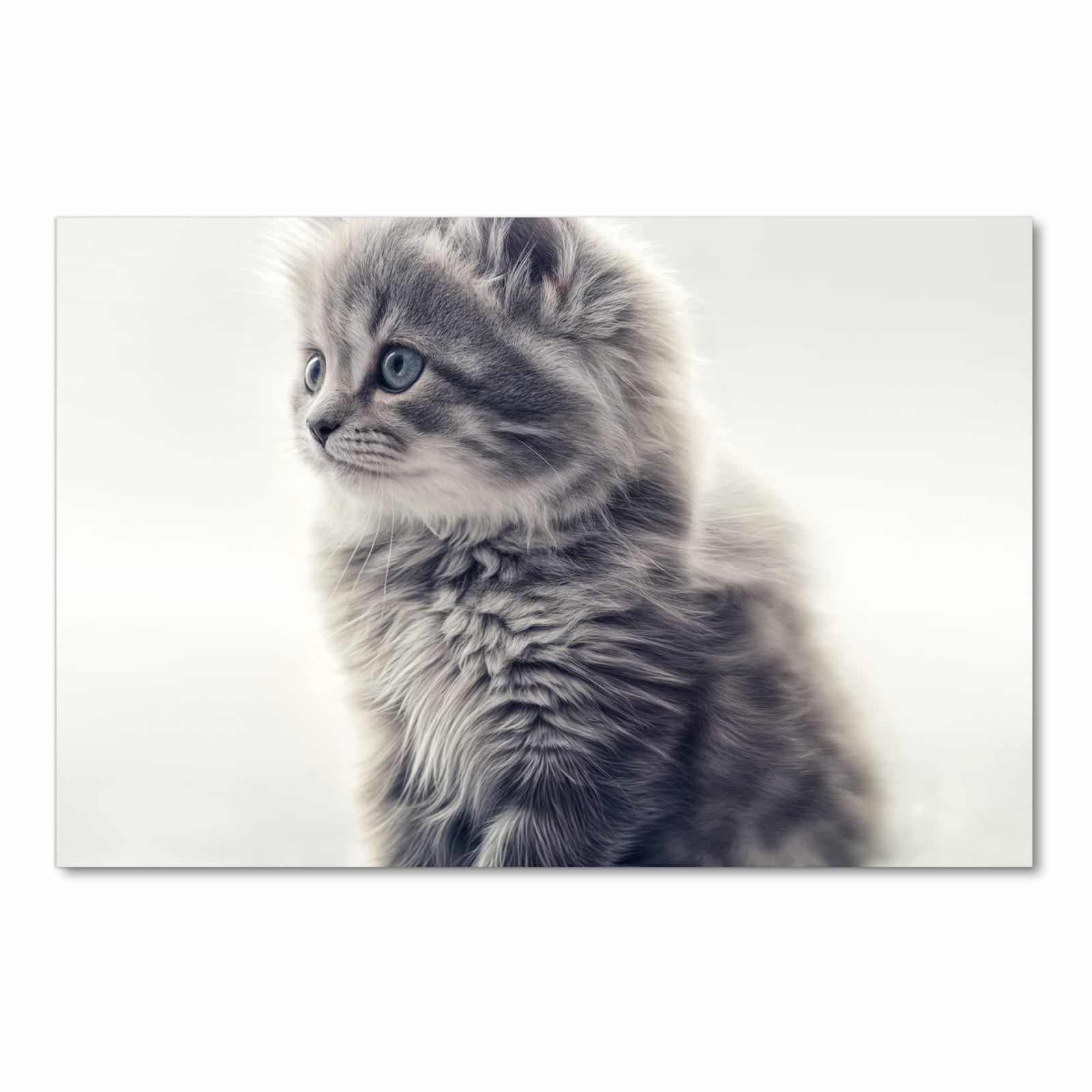 Zeitsparender waschbarer Küchenteppich mit Motiv Kitten Portrait in Frontansicht