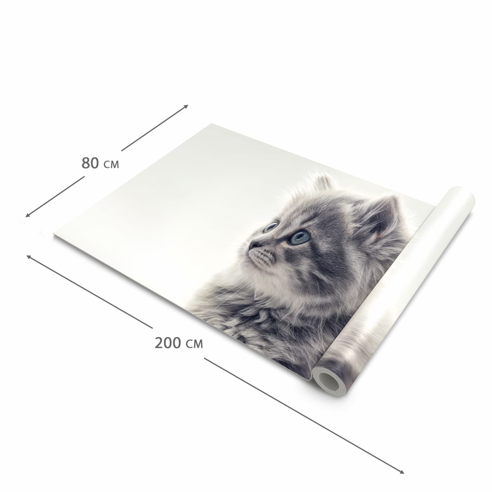 Zeitsparender Küchenteppich mit Motiv Kitten Portrait in der Grösse 60x90 cm