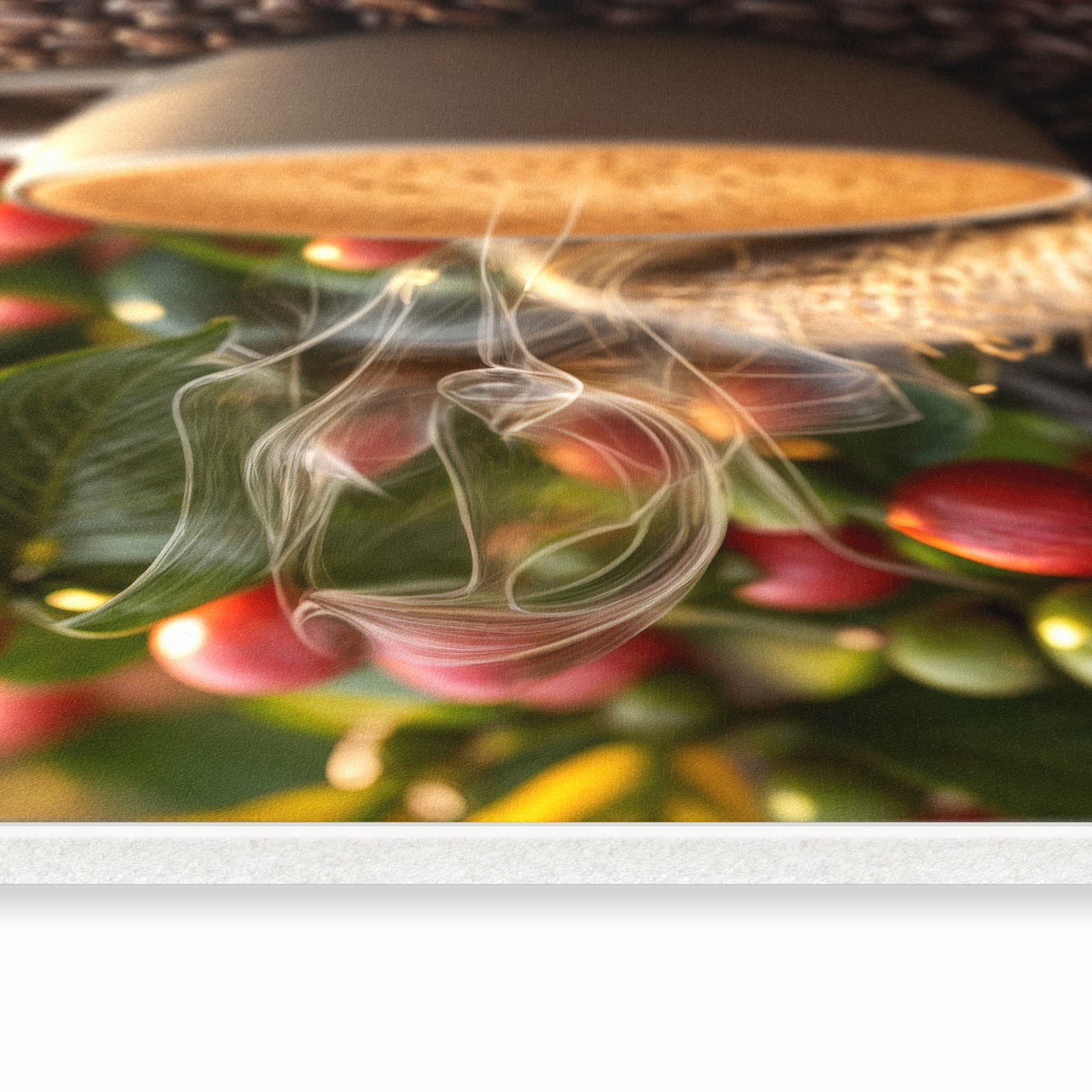 Geruchsneutraler moderner Küchenläufer mit Motiv Kaffeeerntemorgen in seitlicher Ansicht