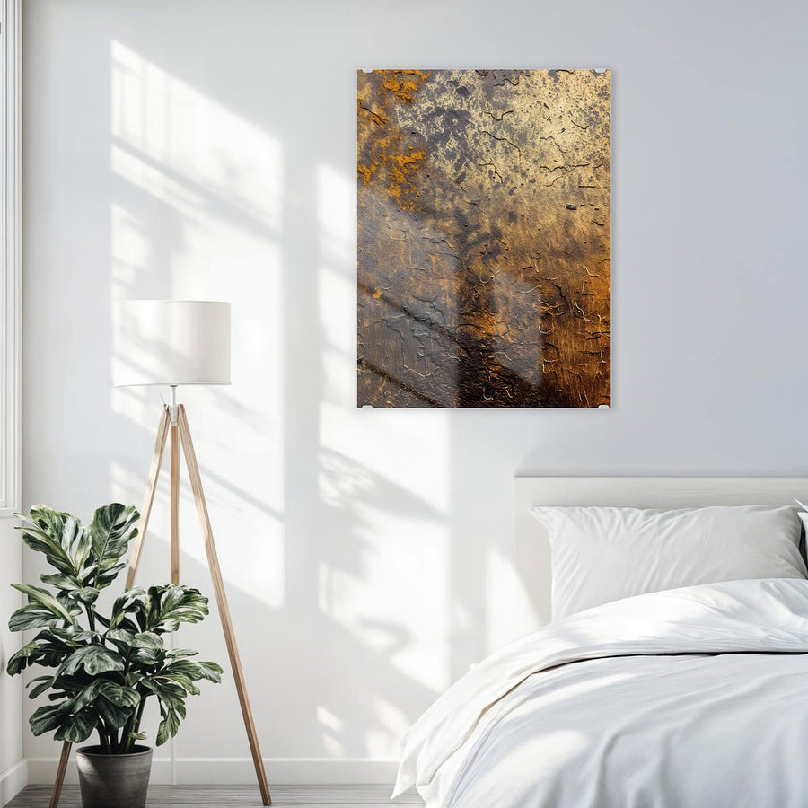 Maße Wandbild - Goldbrauner Rost - Hochformat