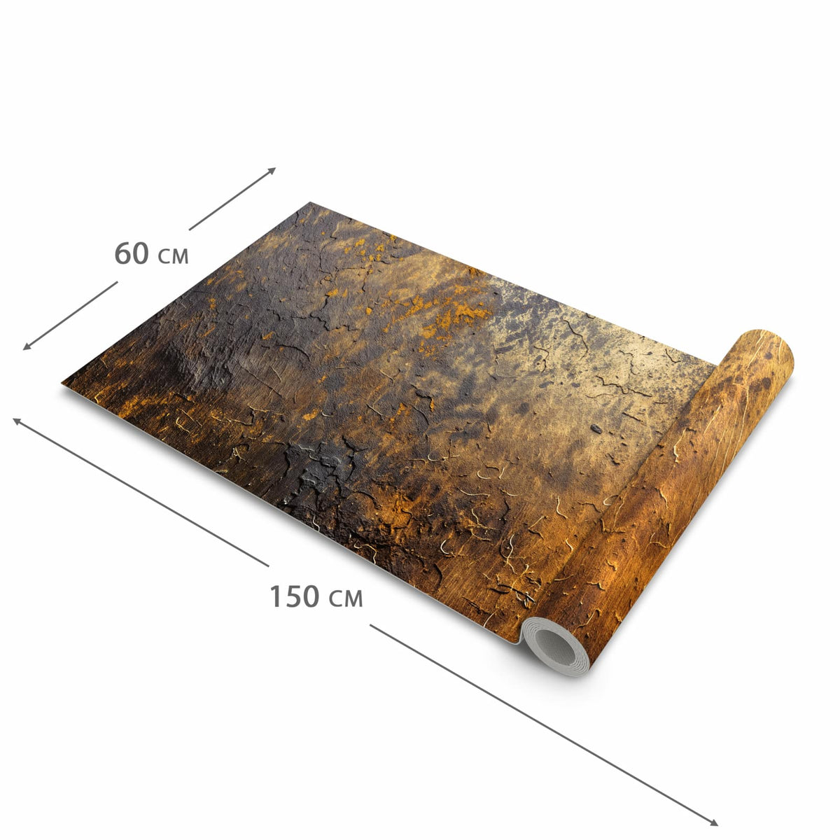 Pflegeleichter Teppichläufer für die Küche mit Motiv Golden Texture in der Grösse 60x270 cm
