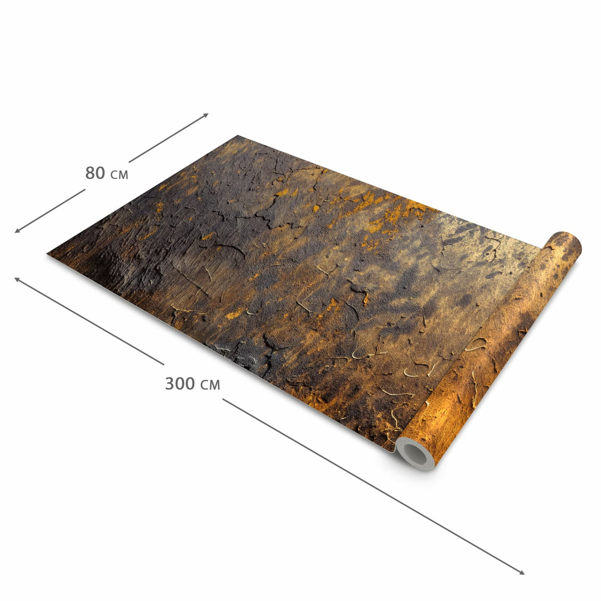 Rutschfester waschbarer Teppich fürs Esszimmer mit Motiv Golden Texture in der Größe 60x300 cm