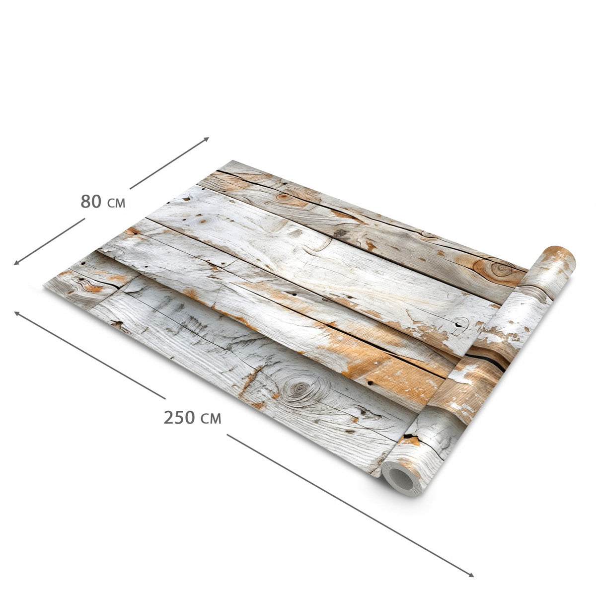 Wasserabweisender Küchenläufer mit Motiv Verwittertes Holz Brettpanel in der Größe 60x270 cm