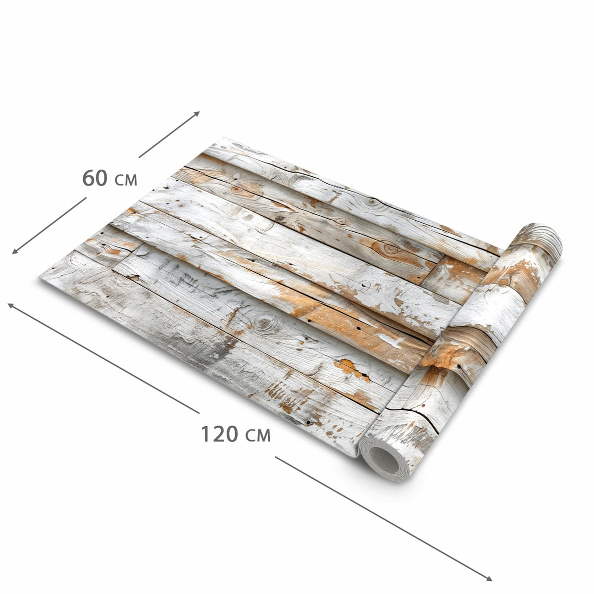 Farbbeständiger Teppich für Küche mit Motiv Verwittertes Holz Brettpanel in der Grösse 60x270 cm
