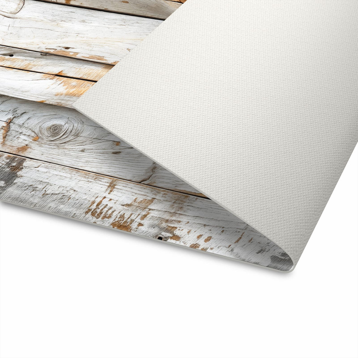 Langlebiger Küchenteppich mit Motiv Verwittertes Holz Brettpanel in moderner Küche