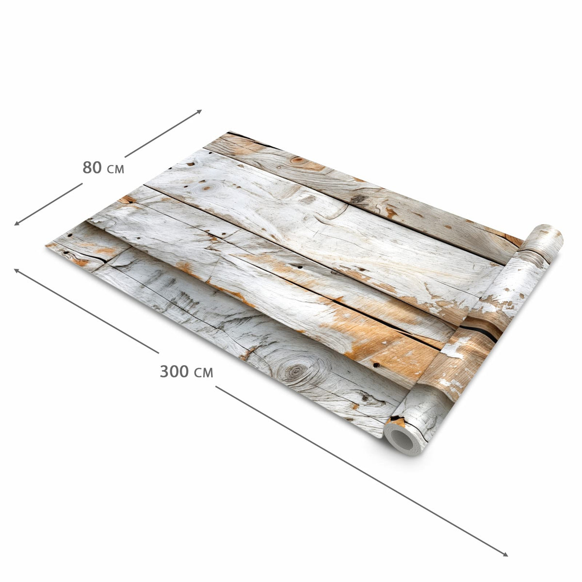 Schmutzabweisender Küchenvorleger mit Motiv Verwittertes Holz Brettpanel in der Größe 60x270 cm