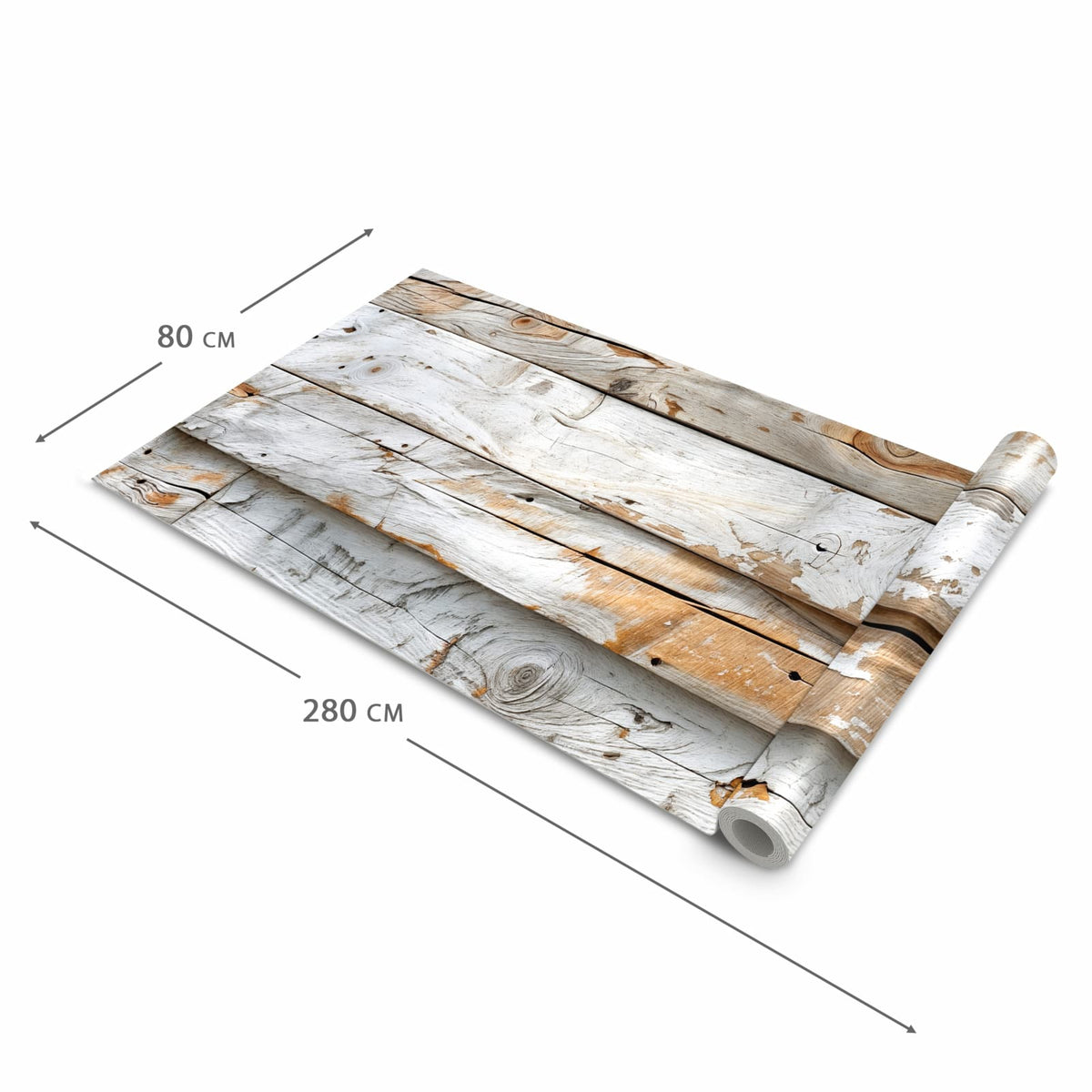 Fleckenresistenter Küchenläufer mit Motiv Verwittertes Holz Brettpanel in der Grösse 60x270 cm