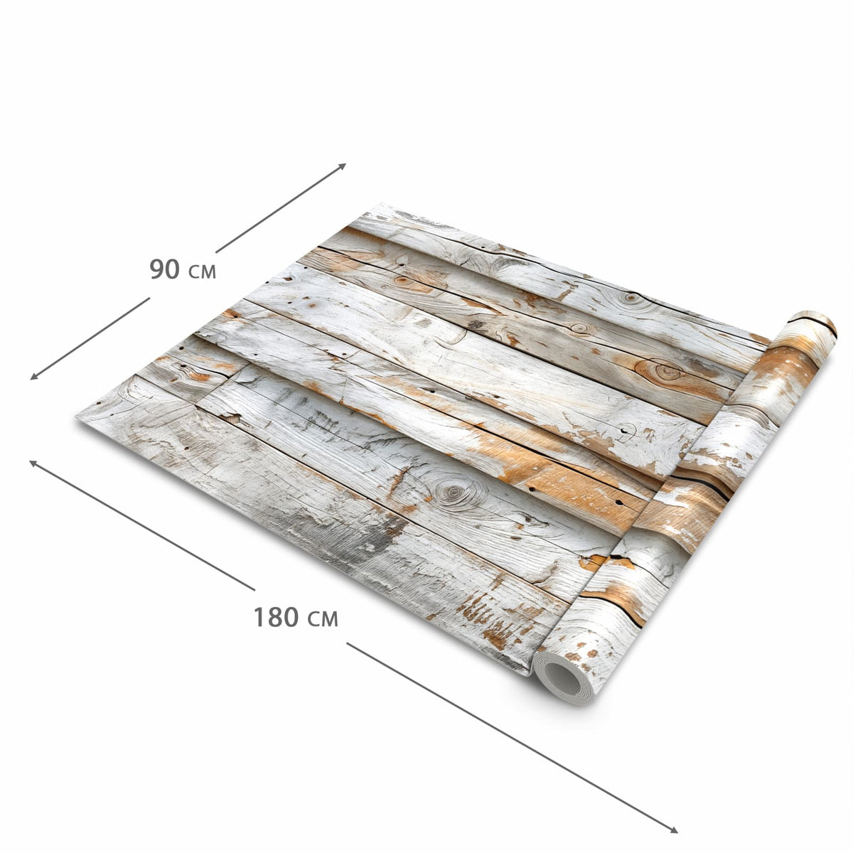 Geruchsneutraler waschbarer Teppich Küche mit Motiv Verwittertes Holz Brettpanel in der Grösse 60x270 cm