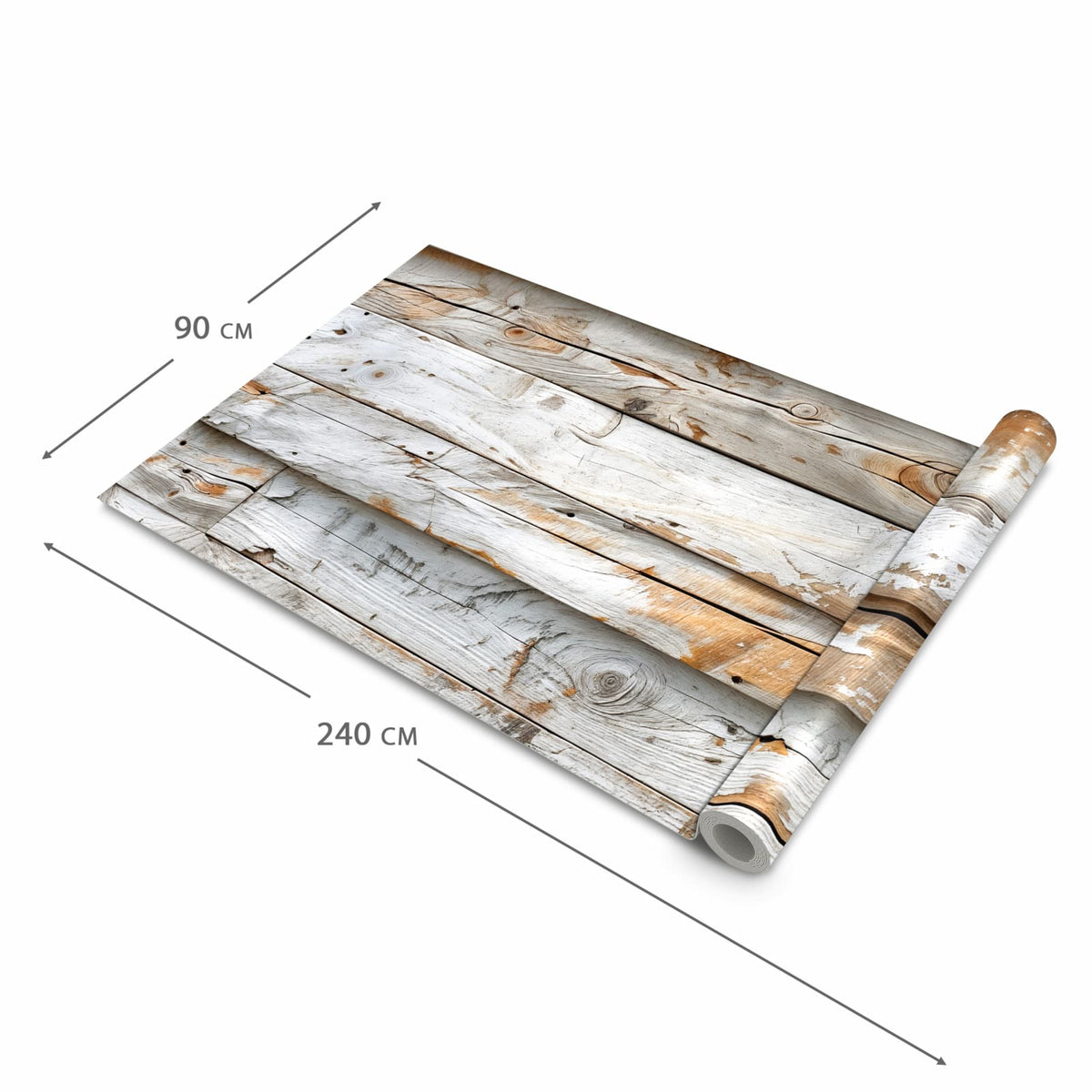 Langlebiger Küchenläufer mit Motiv Verwittertes Holz Brettpanel in der Grösse 60x270 cm