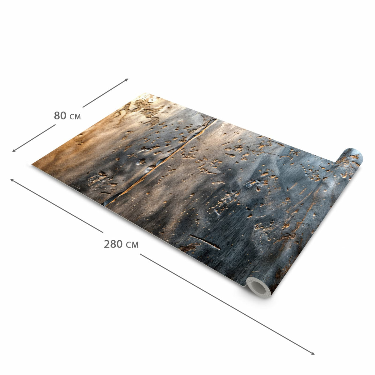Feuchtigkeitsresistenter Küchenläufer mit Motiv Metalltextur in der Größe 60x270 cm