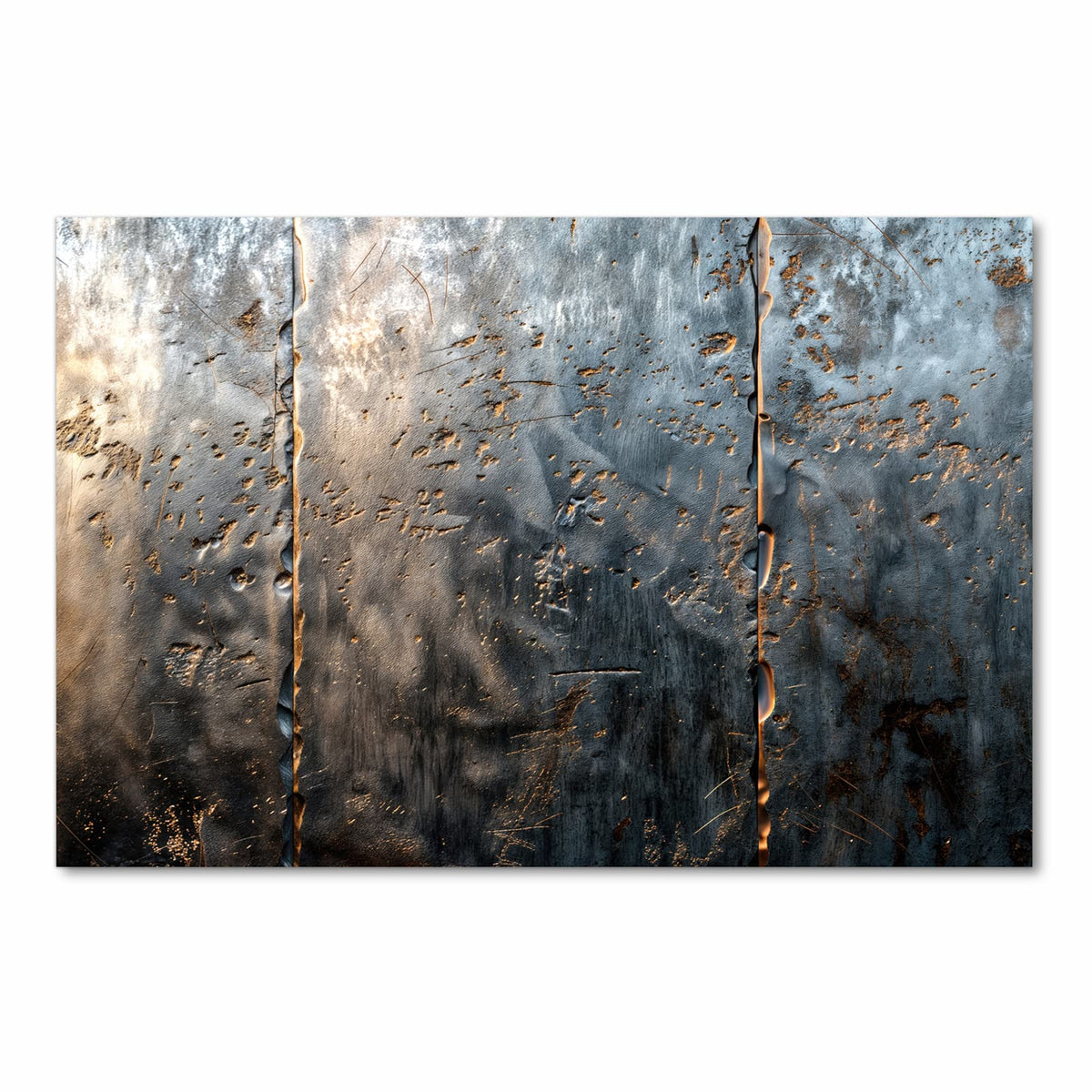 Geräuschdämpfender Küchenteppich mit Motiv Metalltextur in Frontansicht
