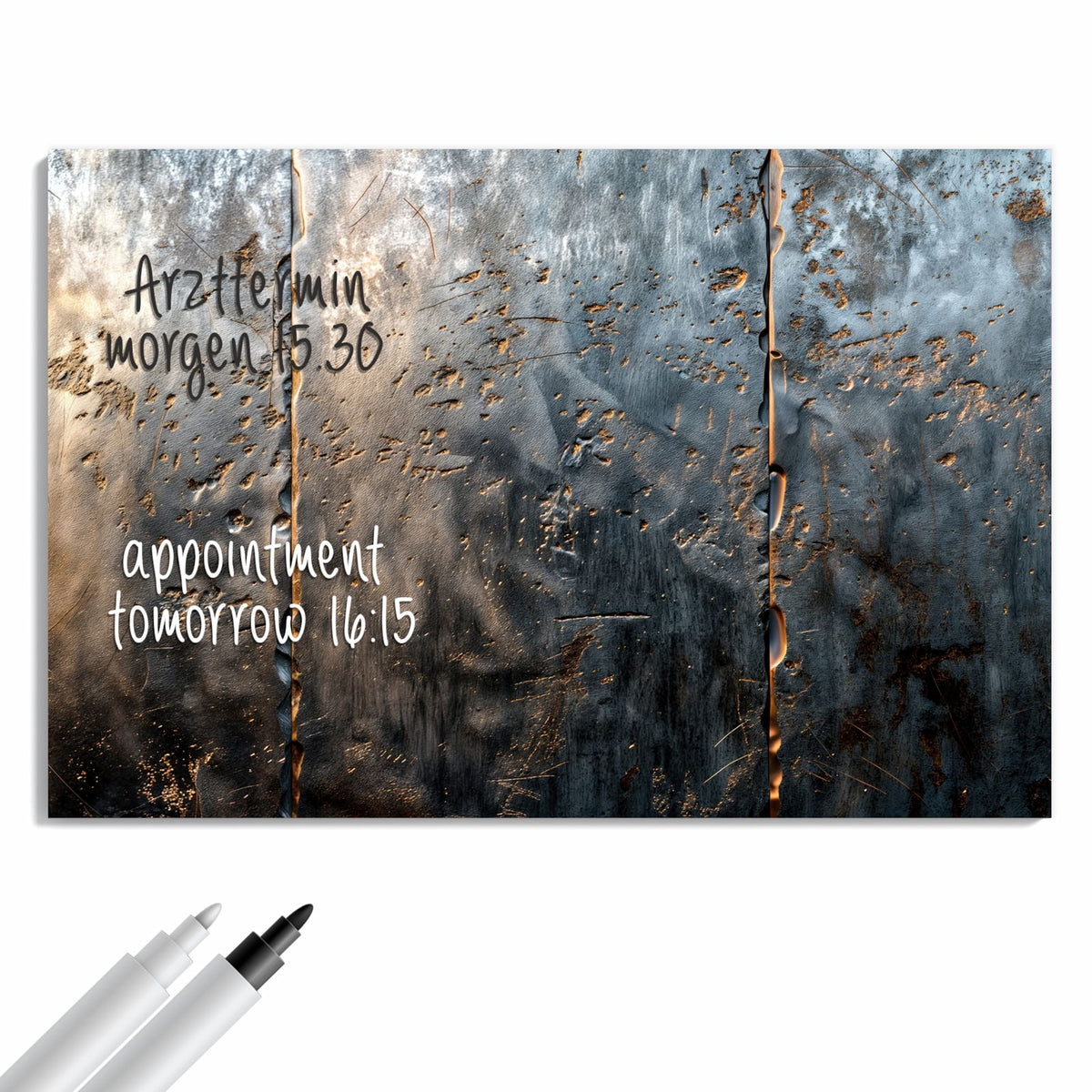 Beschreiben, abwischen, anheften – Metall Magnettafel - Rostige Stahlplatten