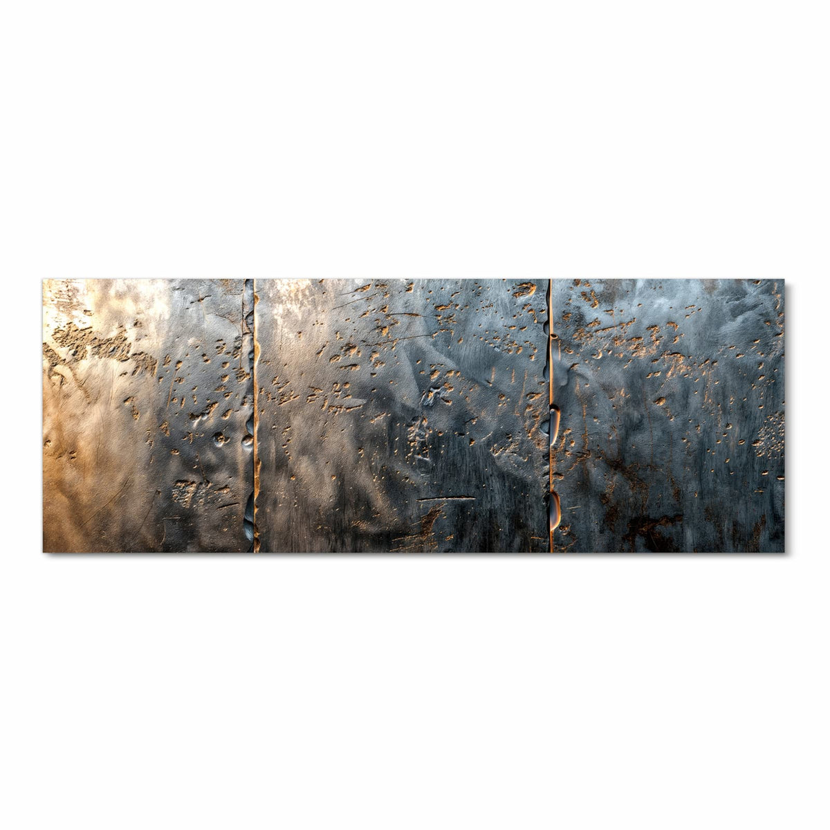 Wasserabweisender Küchenteppich mit Motiv Metalltextur in Frontansicht