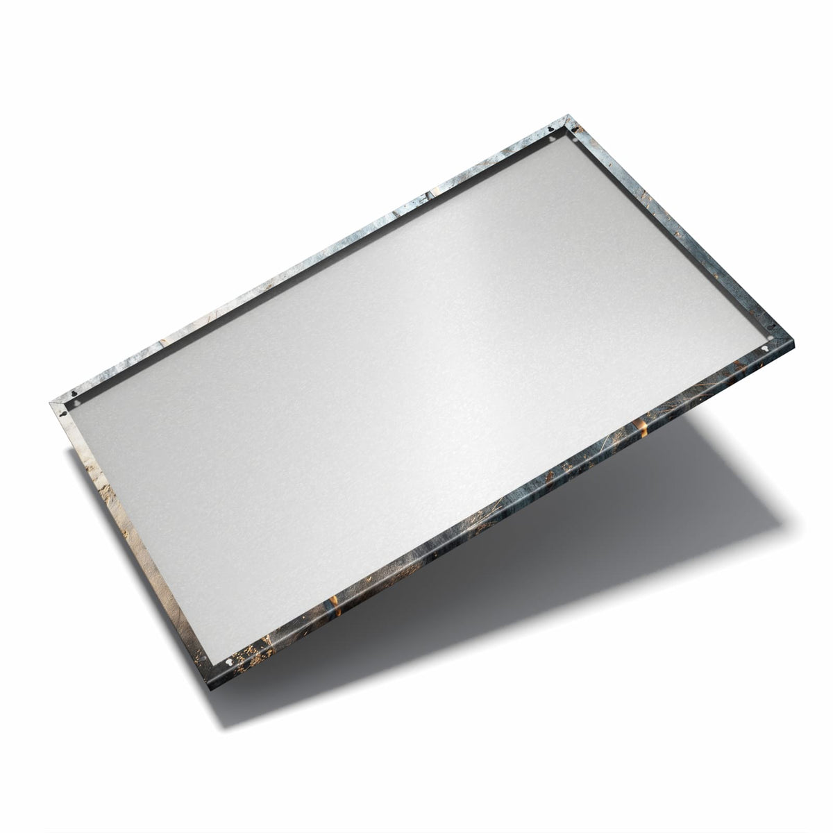 Nur 7 mm – liegt eng an der Wand – Metall Magnettafel - Rostige Stahlplatten