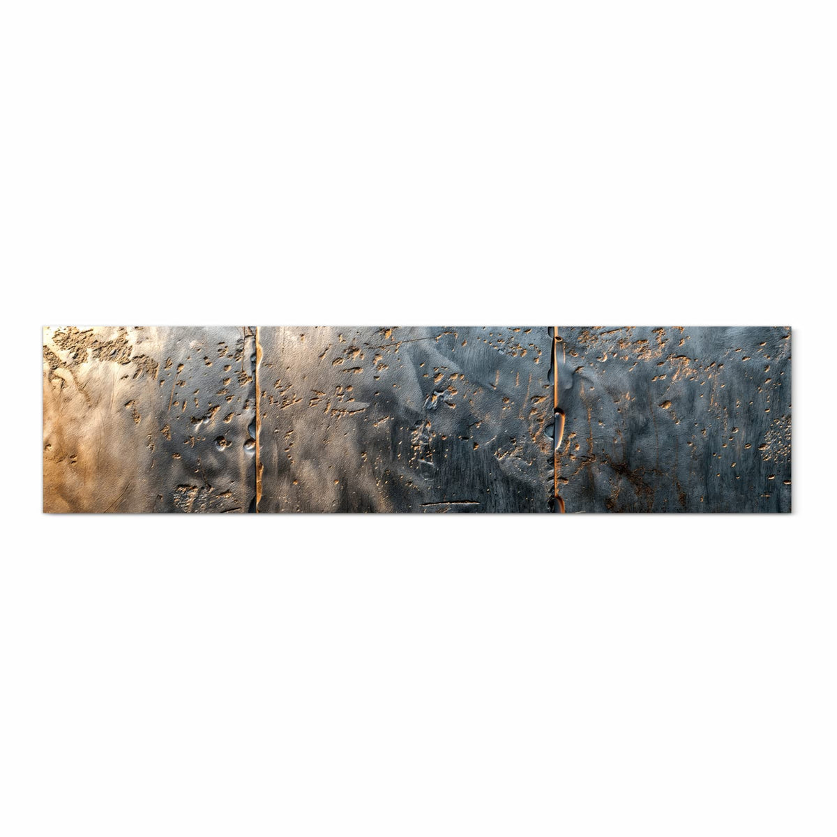 Formstabiler rutschfester Küchenteppich mit Motiv Metalltextur in Frontansicht