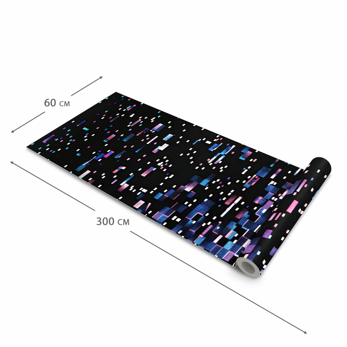 Waschbarer Küchenteppich mit Motiv Pixelmuster in der Grösse 60x240 cm für Trittkomfort