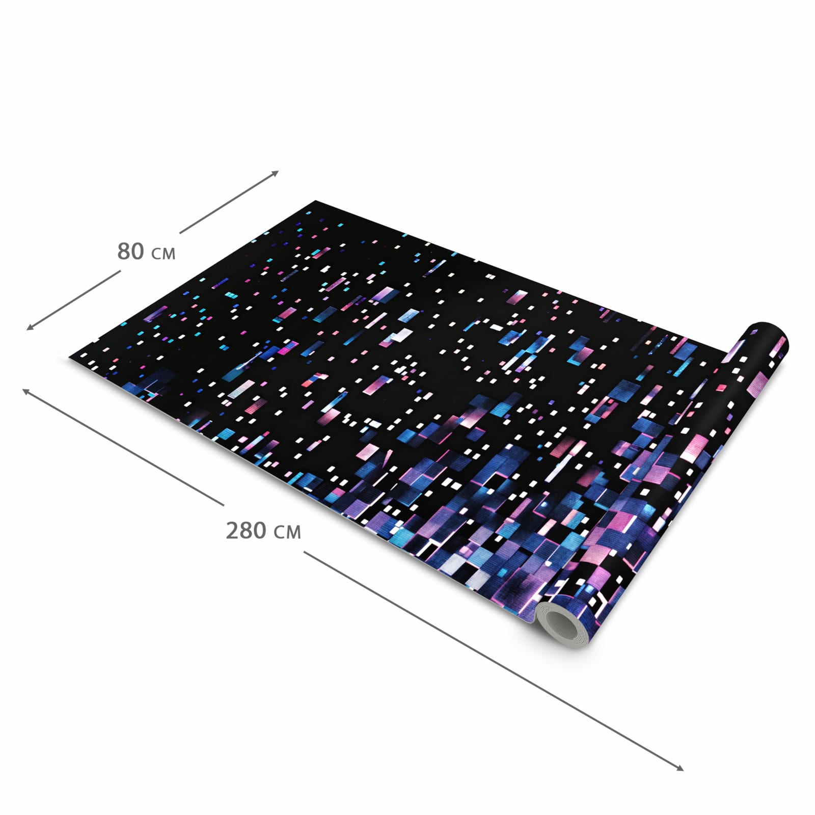 Geruchsneutraler waschbarer Küchenteppich mit Motiv Pixelmuster in der Grösse 60x240 cm